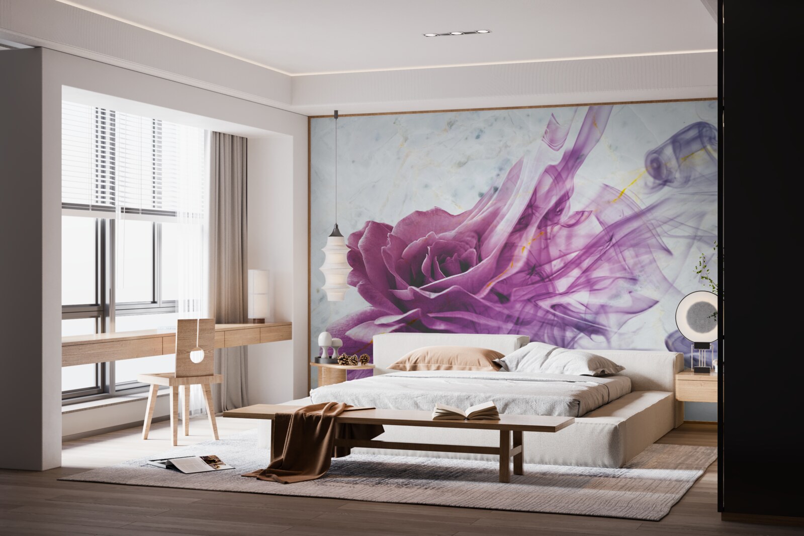 Fototapet ceață dintr-o floare violetă