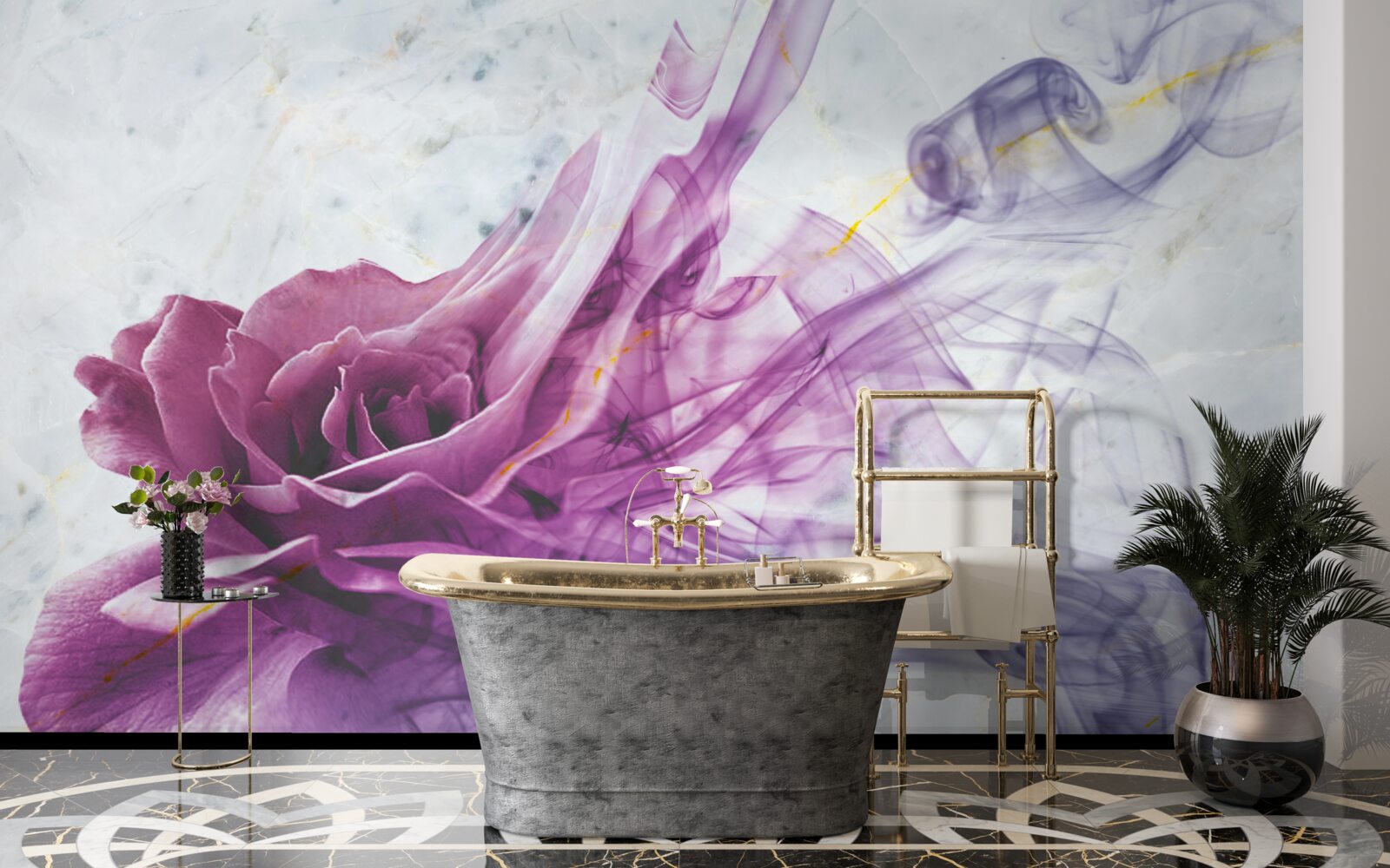 Fototapet ceață dintr-o floare violetă