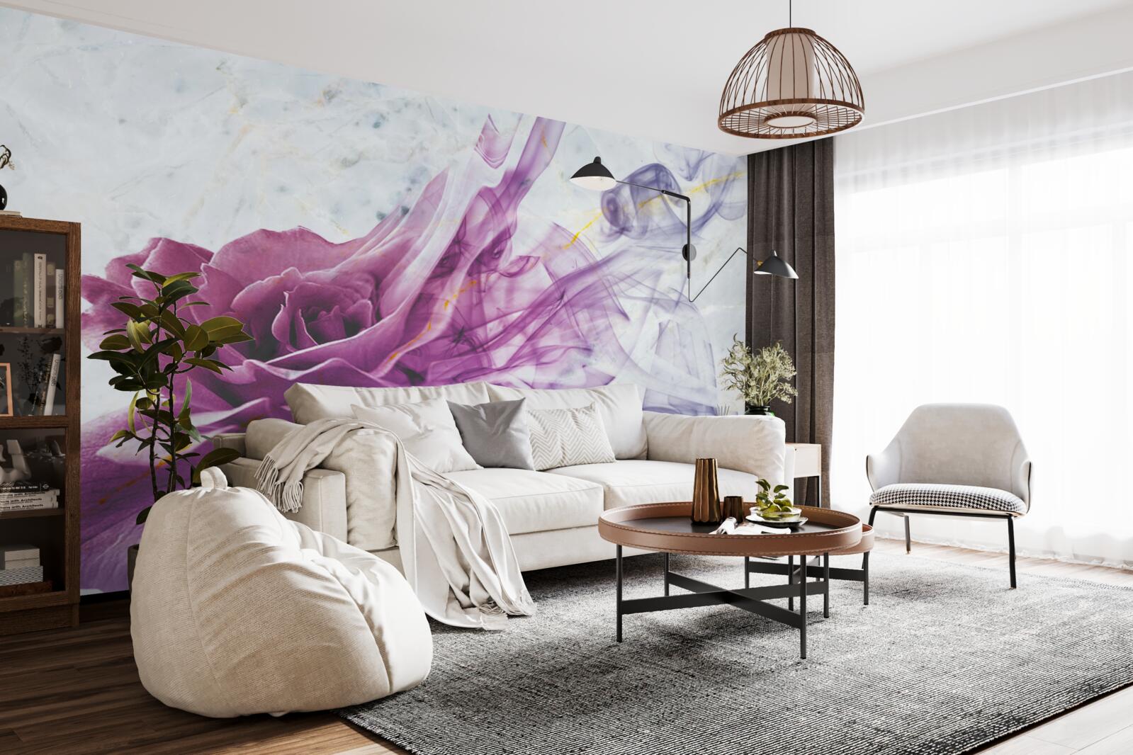 Fototapet ceață dintr-o floare violetă