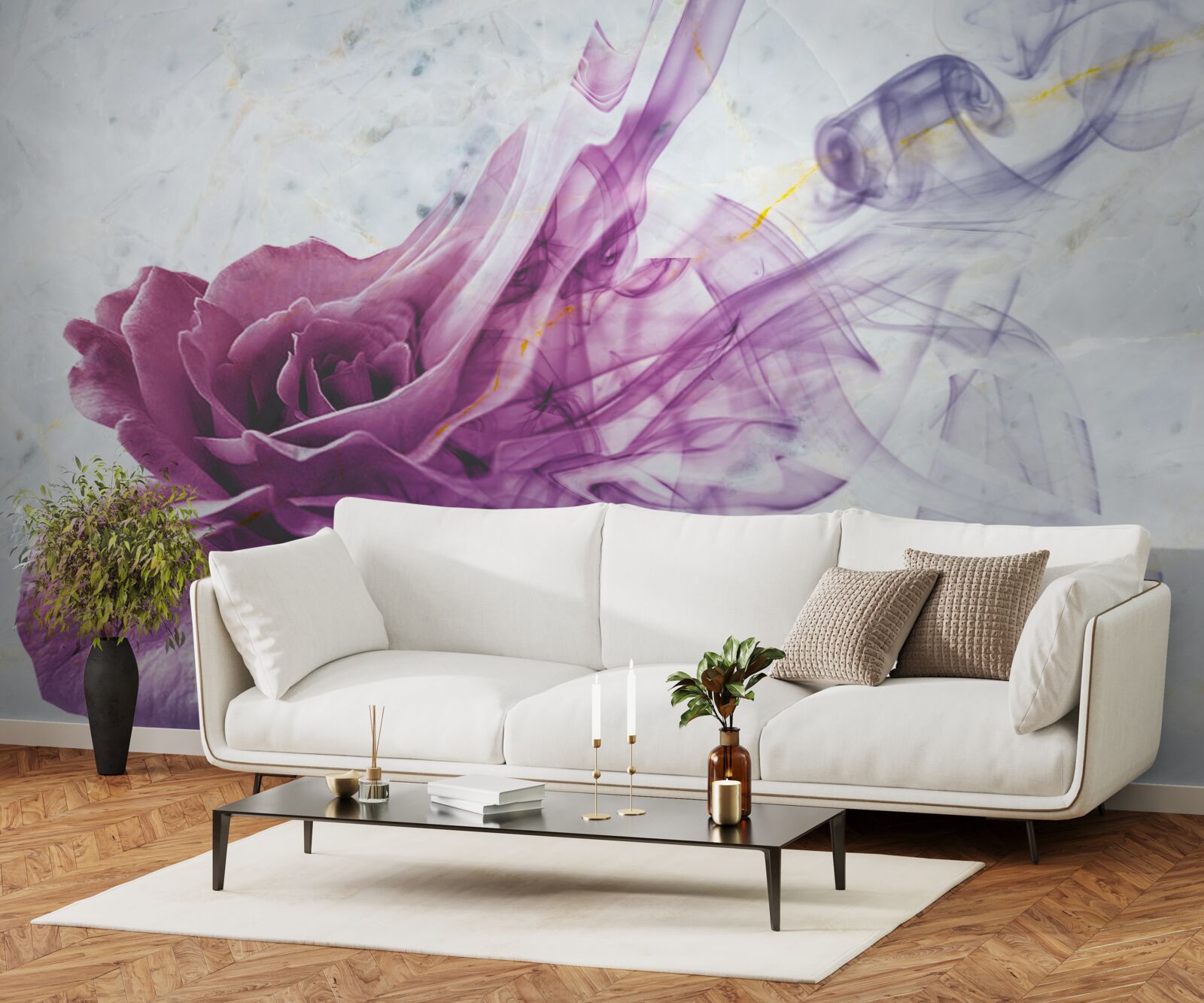 Fototapet ceață dintr-o floare violetă