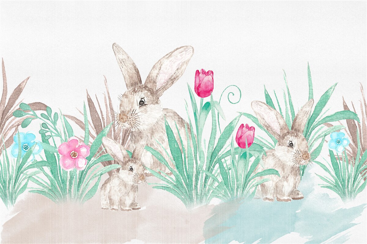 Fototapet familia hare