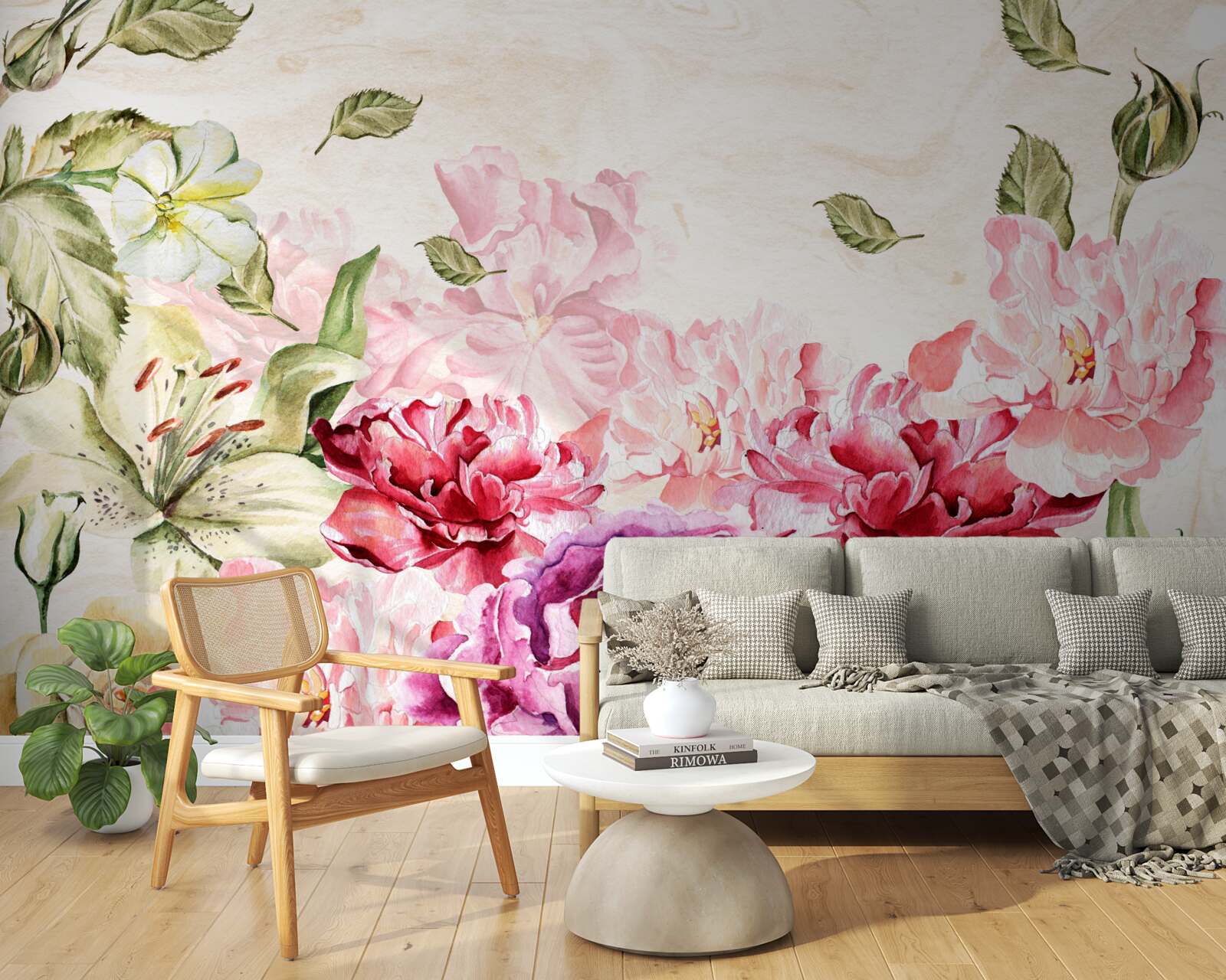 Fototapet flori cu nuanțe bogate și pitorești