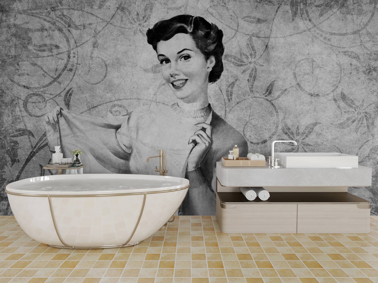 Fototapet fată cu un zâmbet