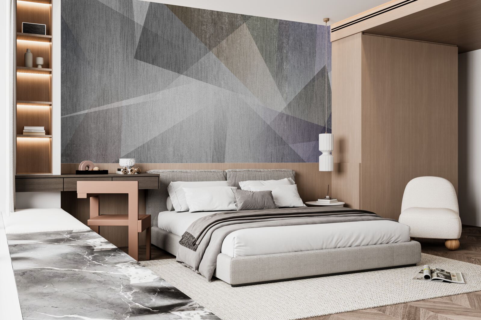 Fototapet fundal cu forme geometrice în stil abstract