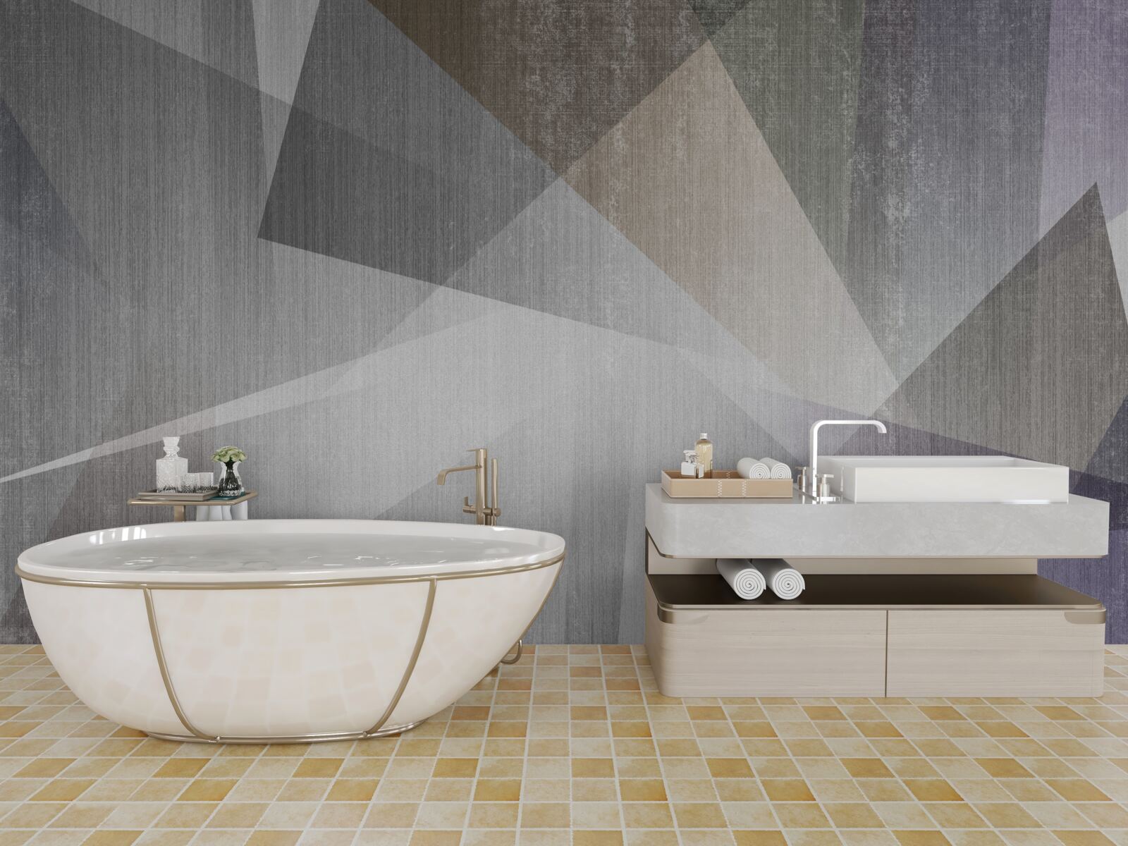 Fototapet fundal cu forme geometrice în stil abstract