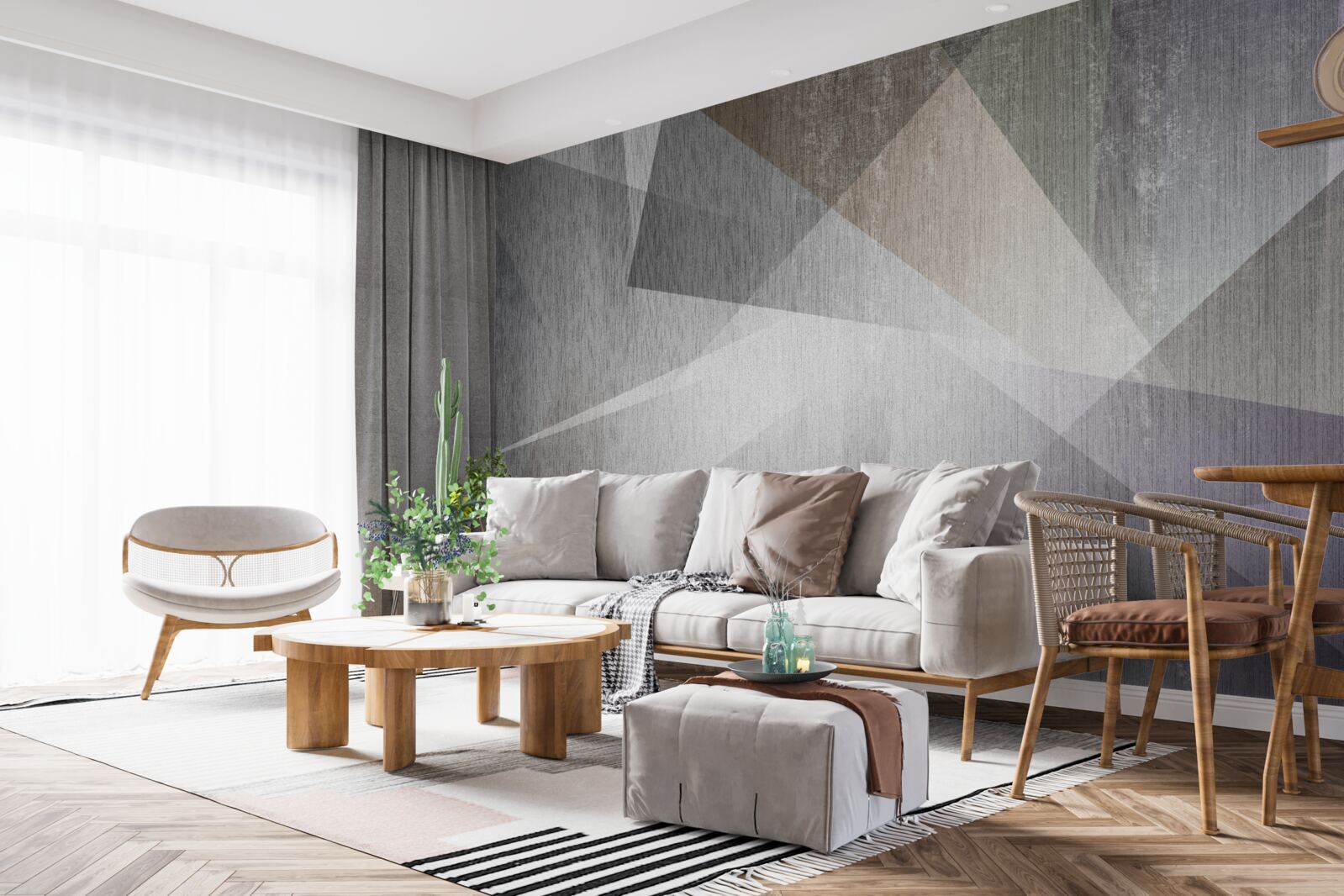 Fototapet fundal cu forme geometrice în stil abstract