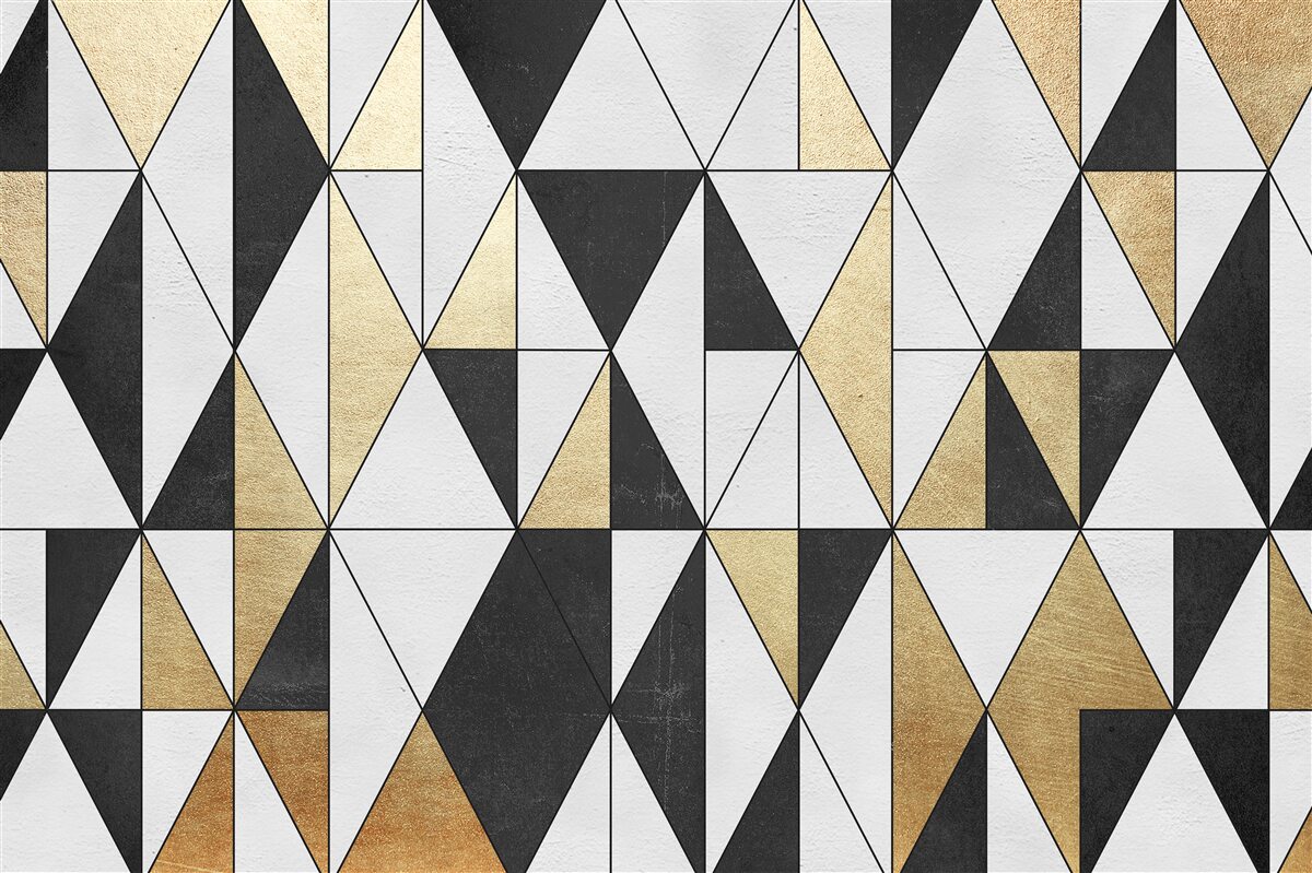 Fototapet diamante în negru, alb și auriu