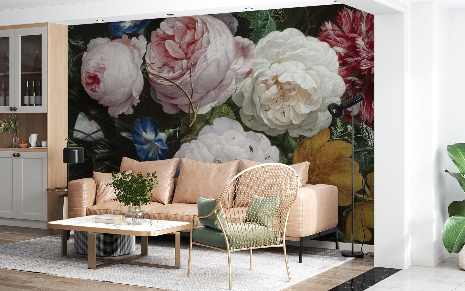 Fototapet flori mari pastelate