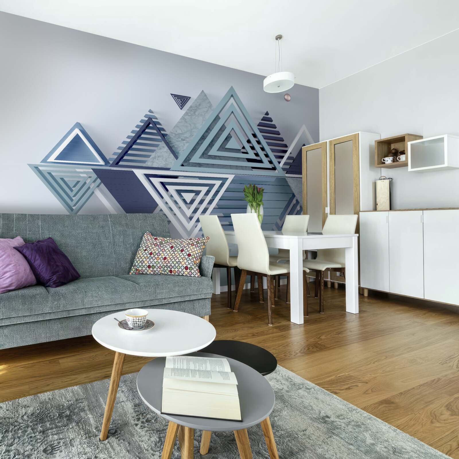 Fototapet forme triunghiulare tridimensionale moderne