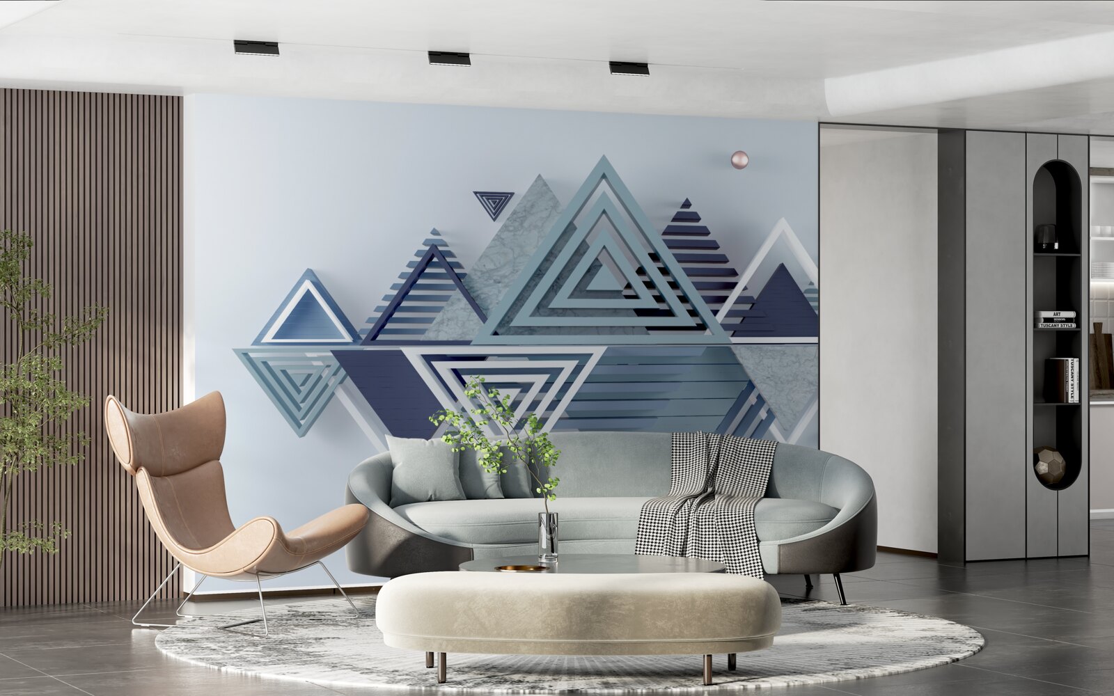 Fototapet forme triunghiulare tridimensionale moderne