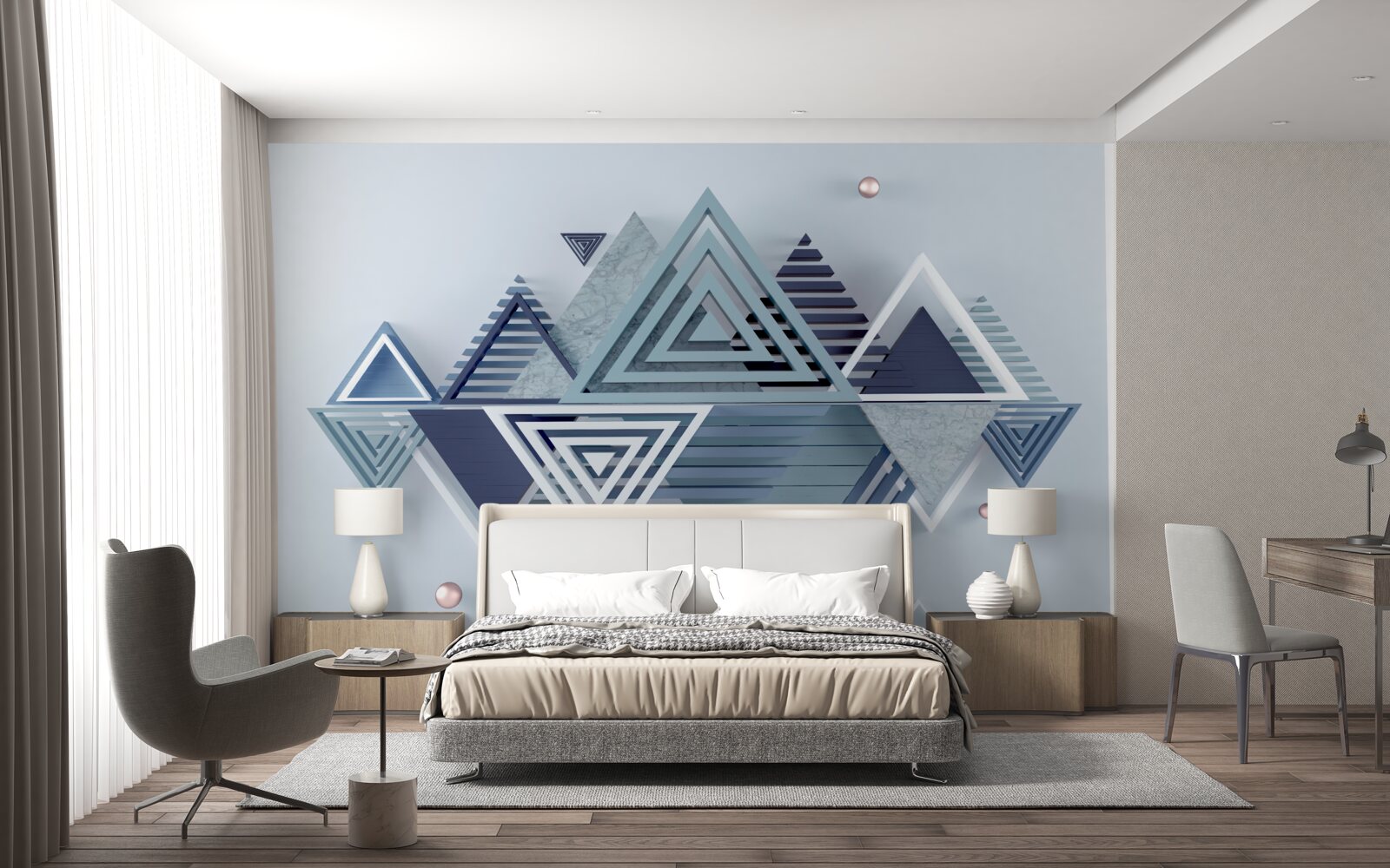 Fototapet forme triunghiulare tridimensionale moderne