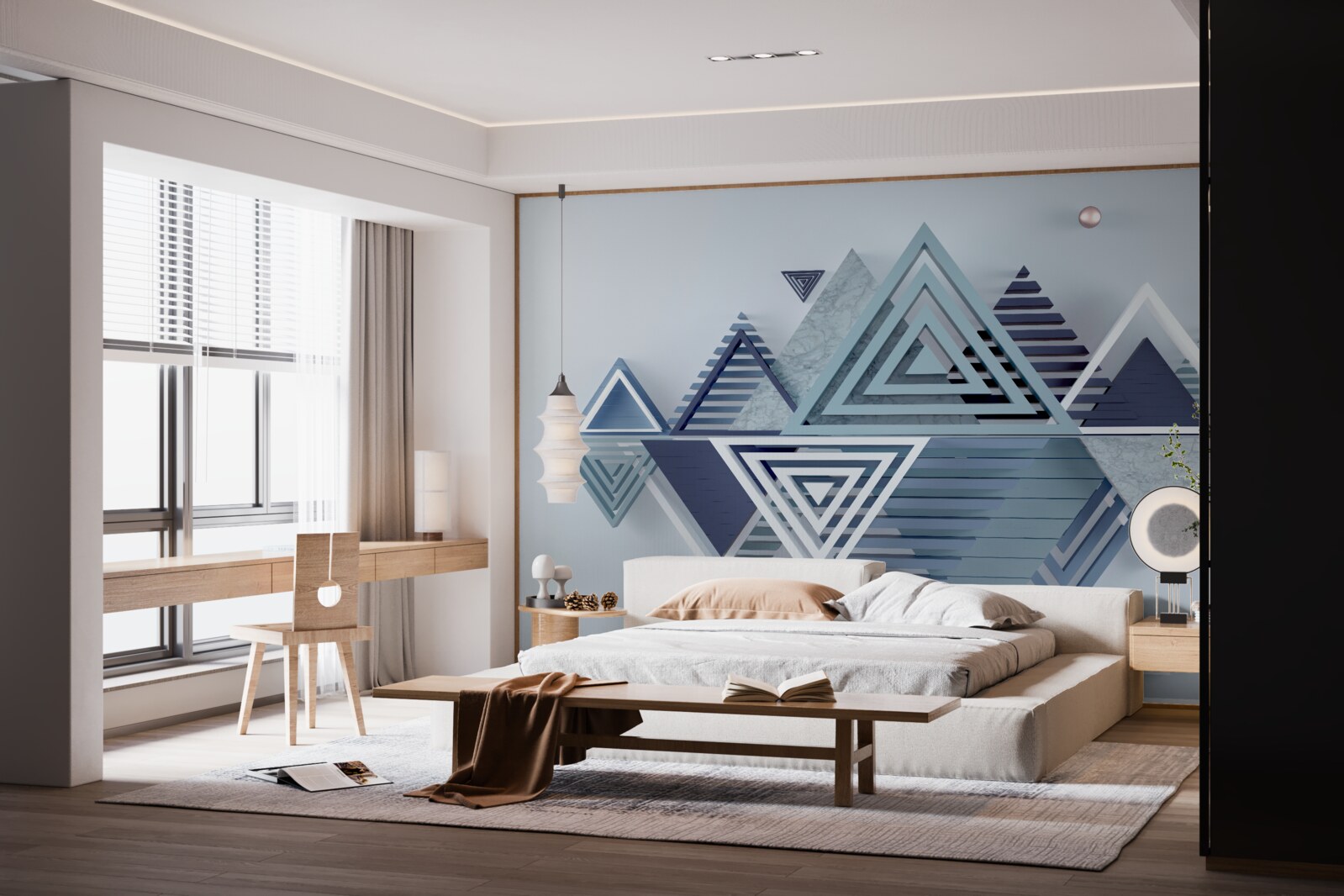 Fototapet forme triunghiulare tridimensionale moderne