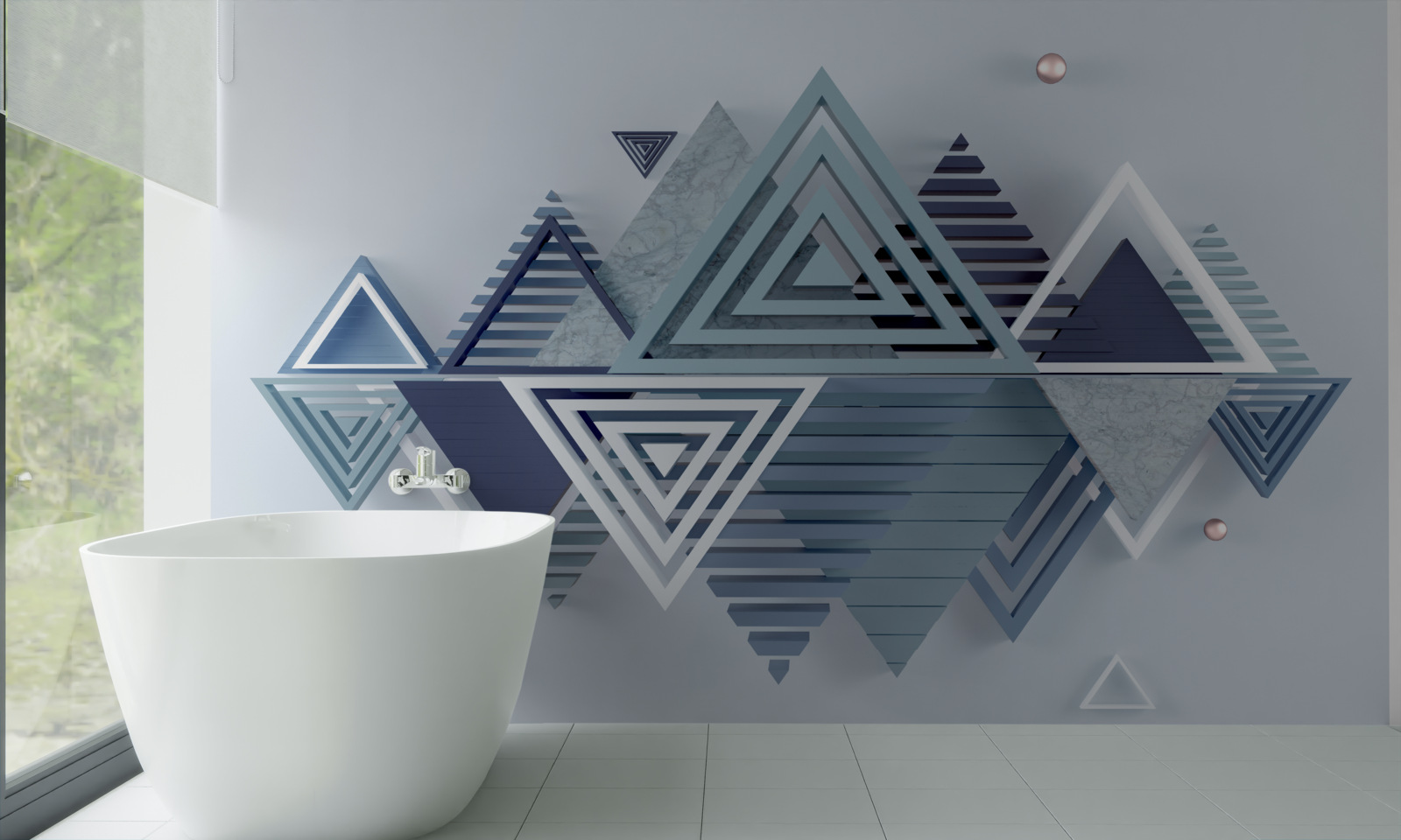 Fototapet forme triunghiulare tridimensionale moderne