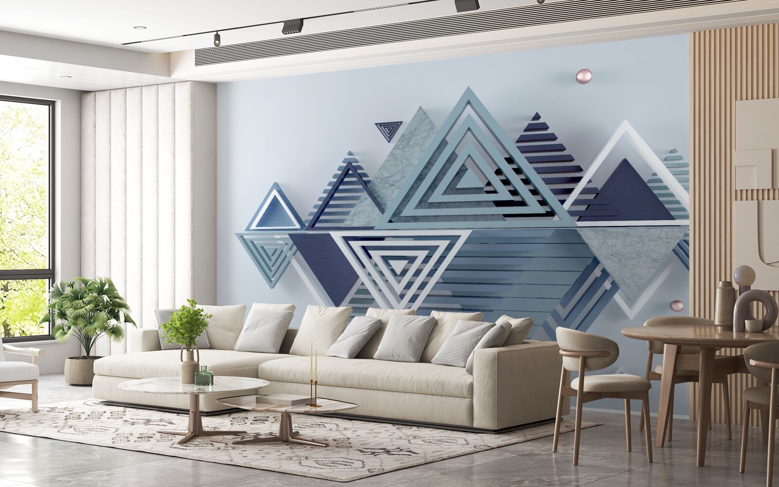 Fototapet forme triunghiulare tridimensionale moderne