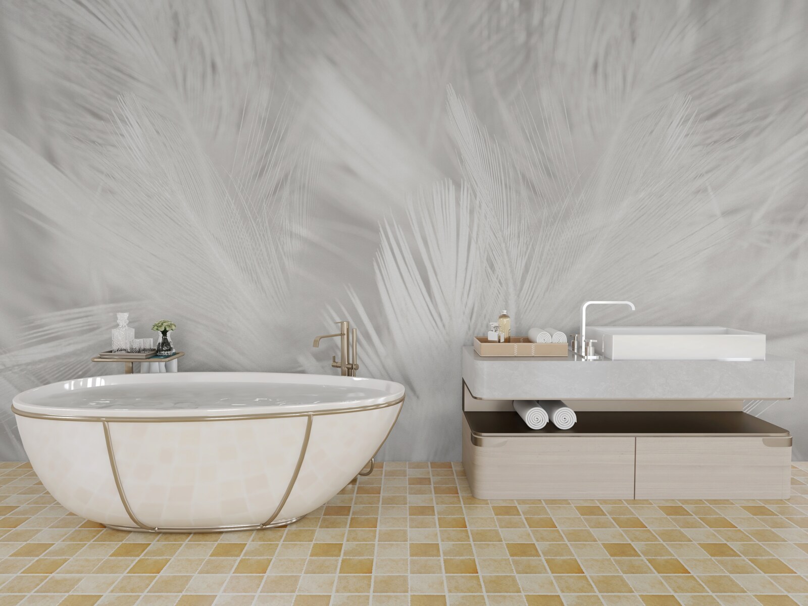 Fototapet multe pene albe