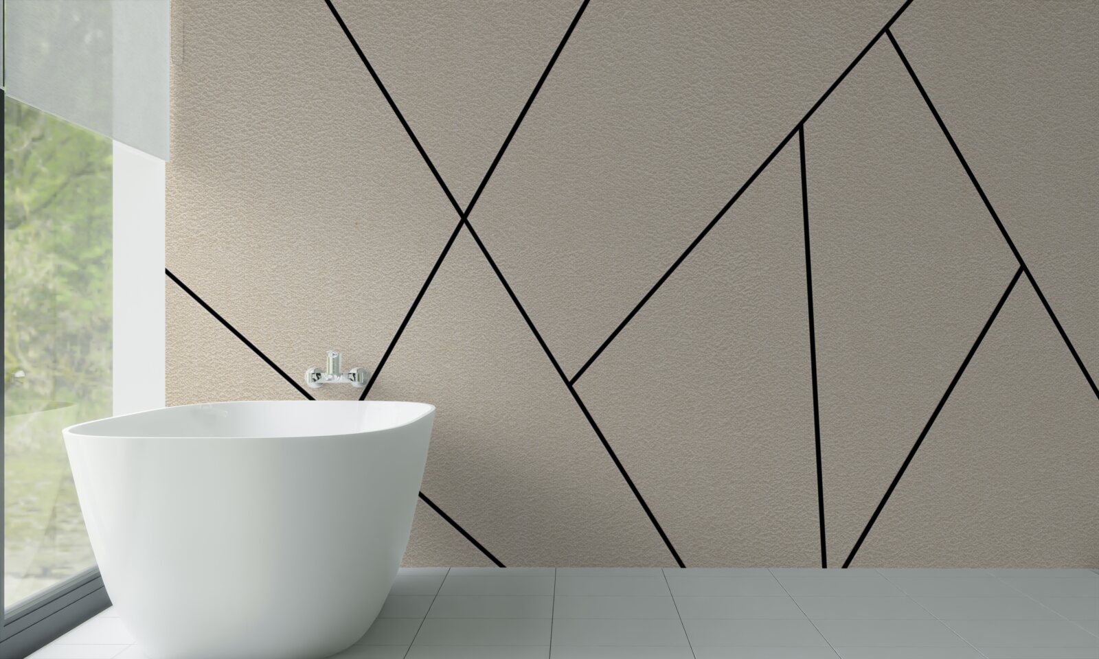 Fototapet perete ușor cu linii negre netede