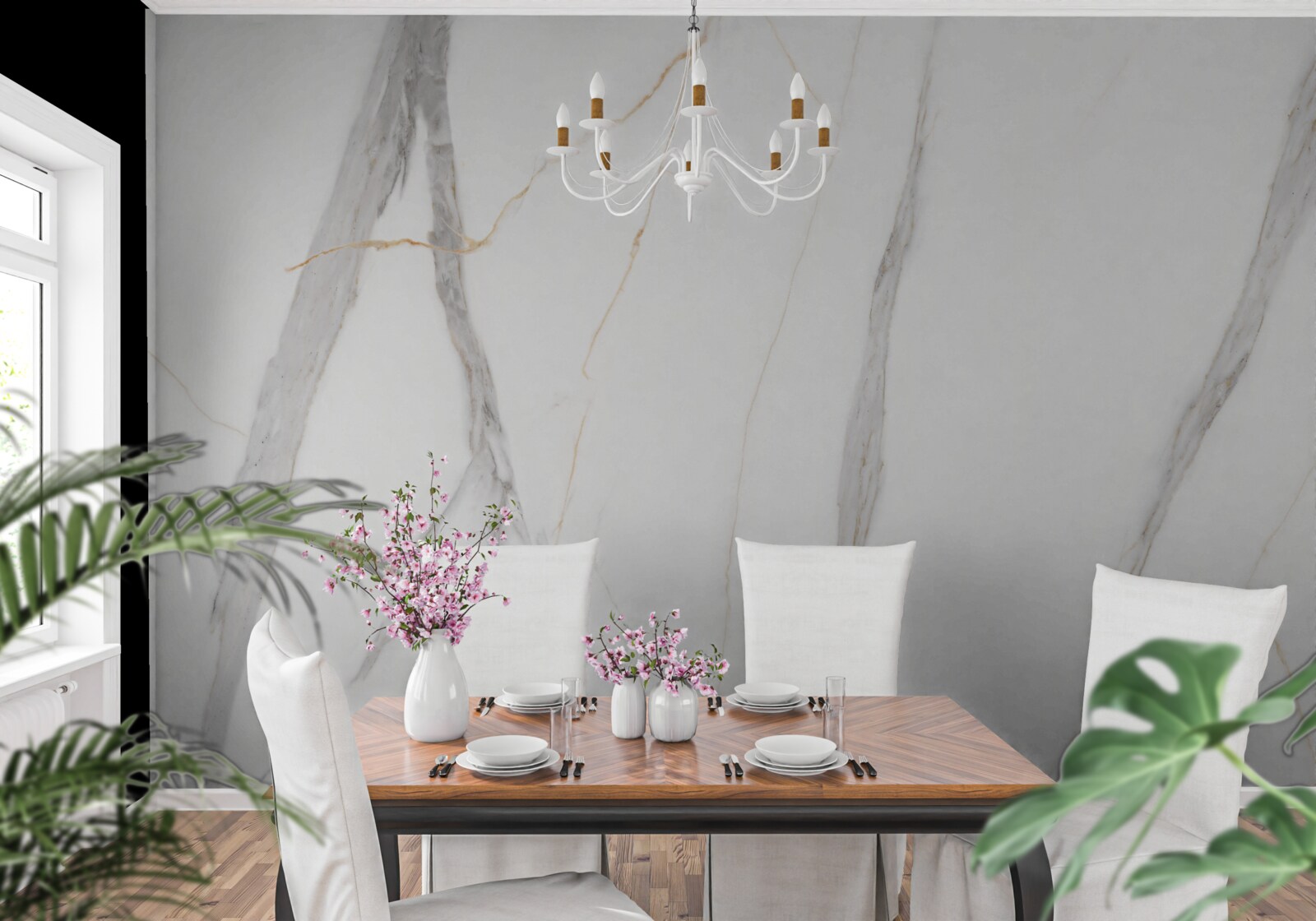 Fototapet fundal alb cu dungi gri