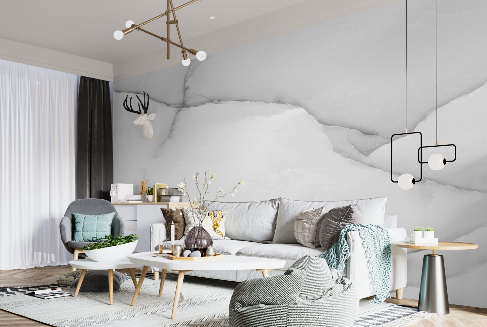 Fototapet model de marmură albă naturală