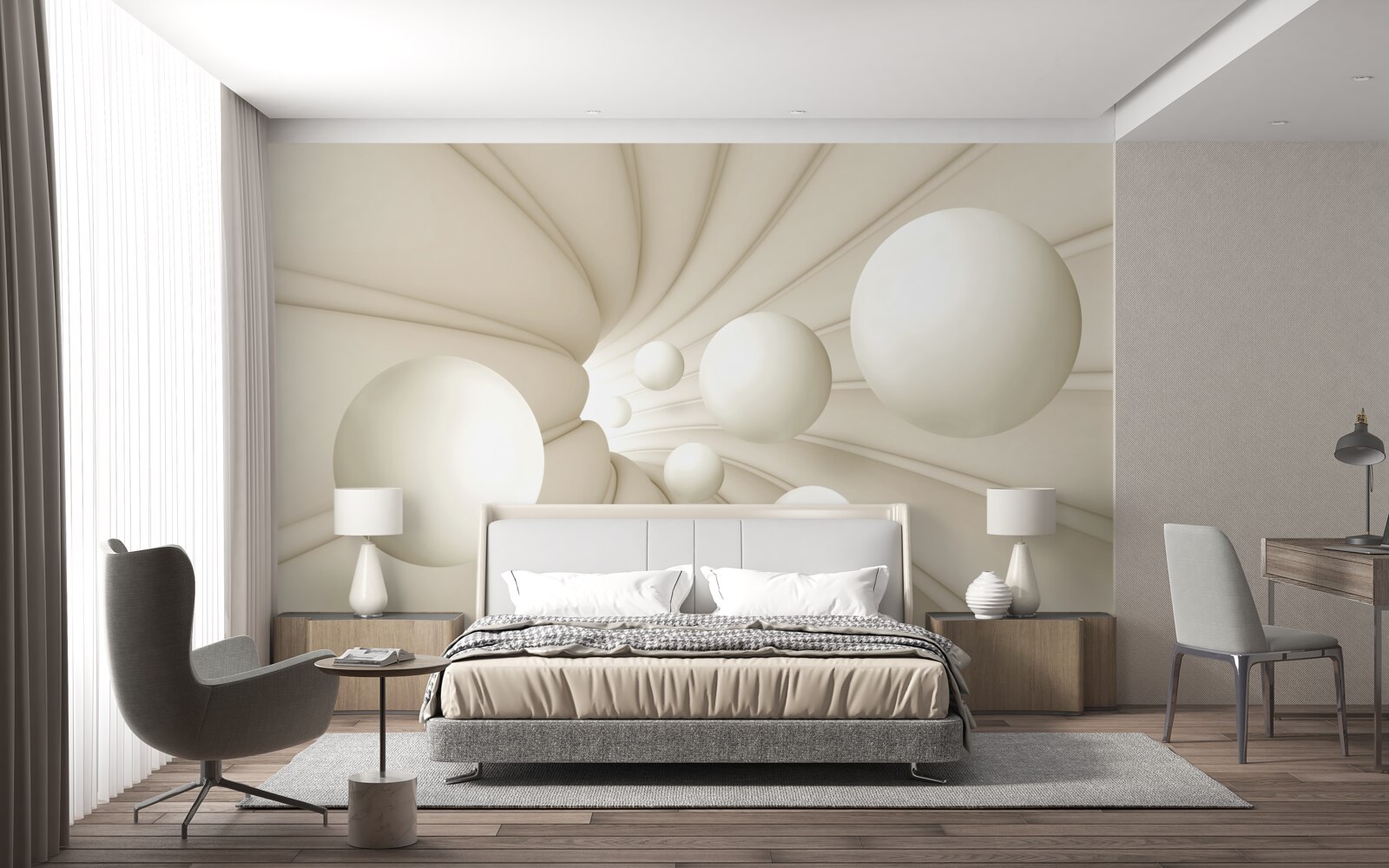 Fototapet bile albe de diferite mărimi și forme