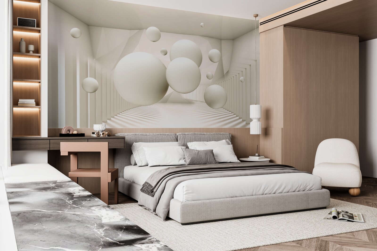 Fototapet roți plutitoare albe ca zăpada