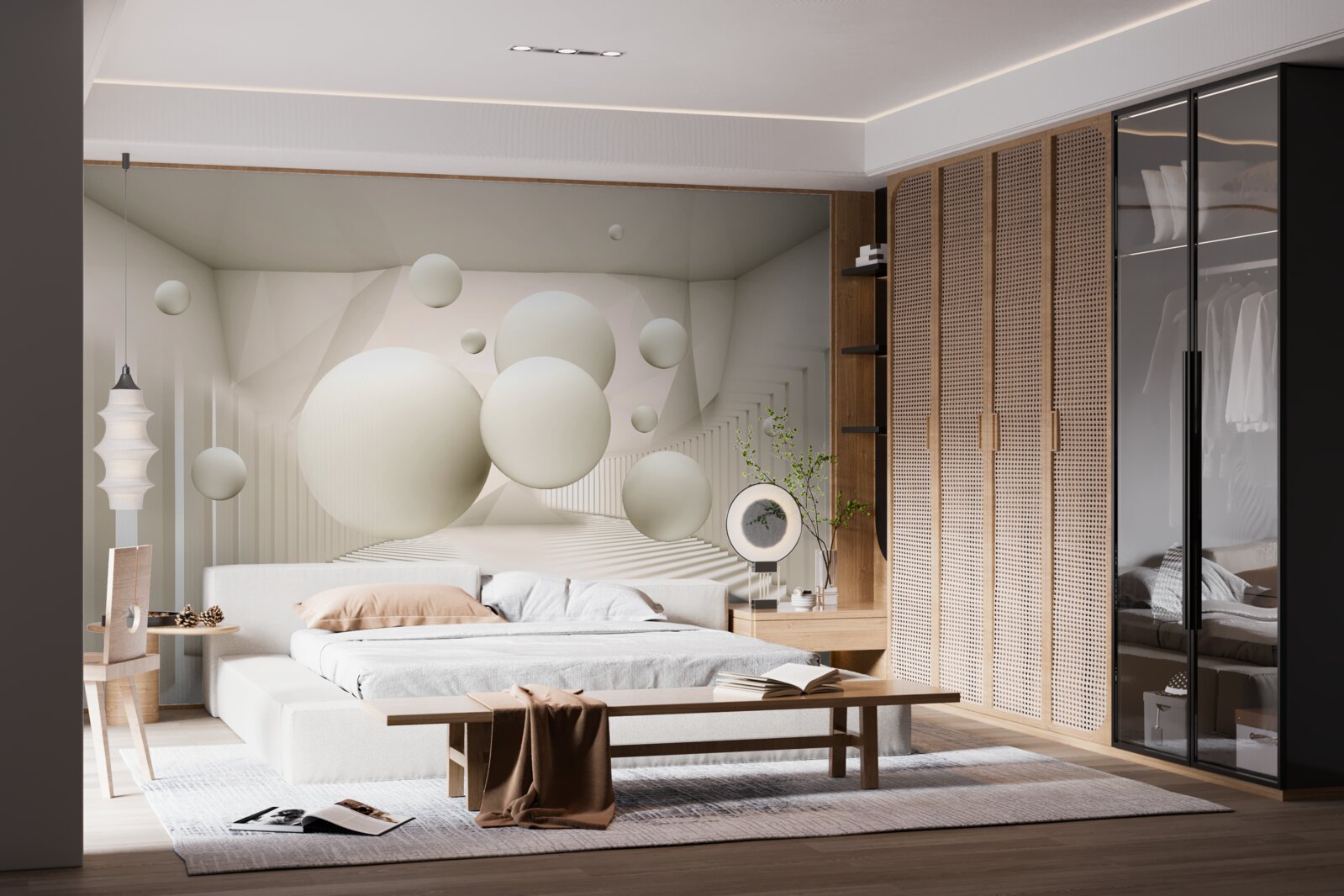 Fototapet roți plutitoare albe ca zăpada