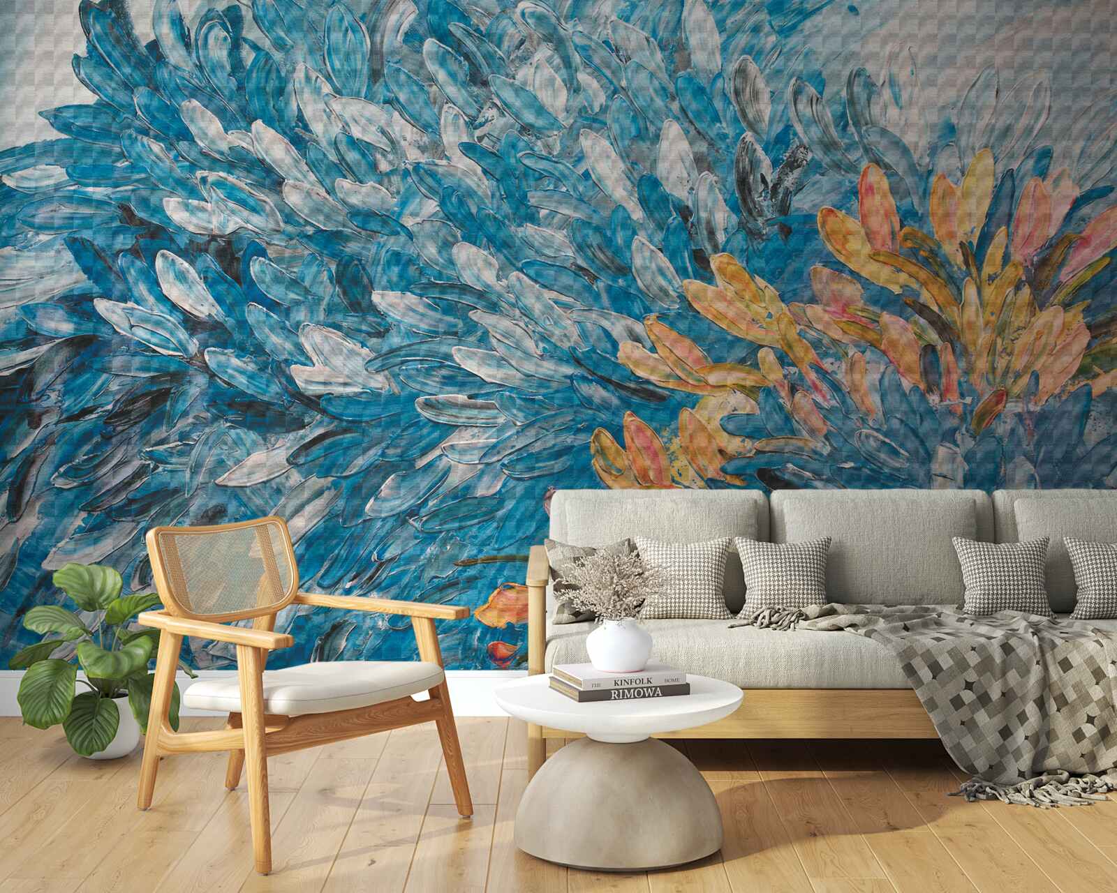 Fototapet imagine albastru-portocaliu