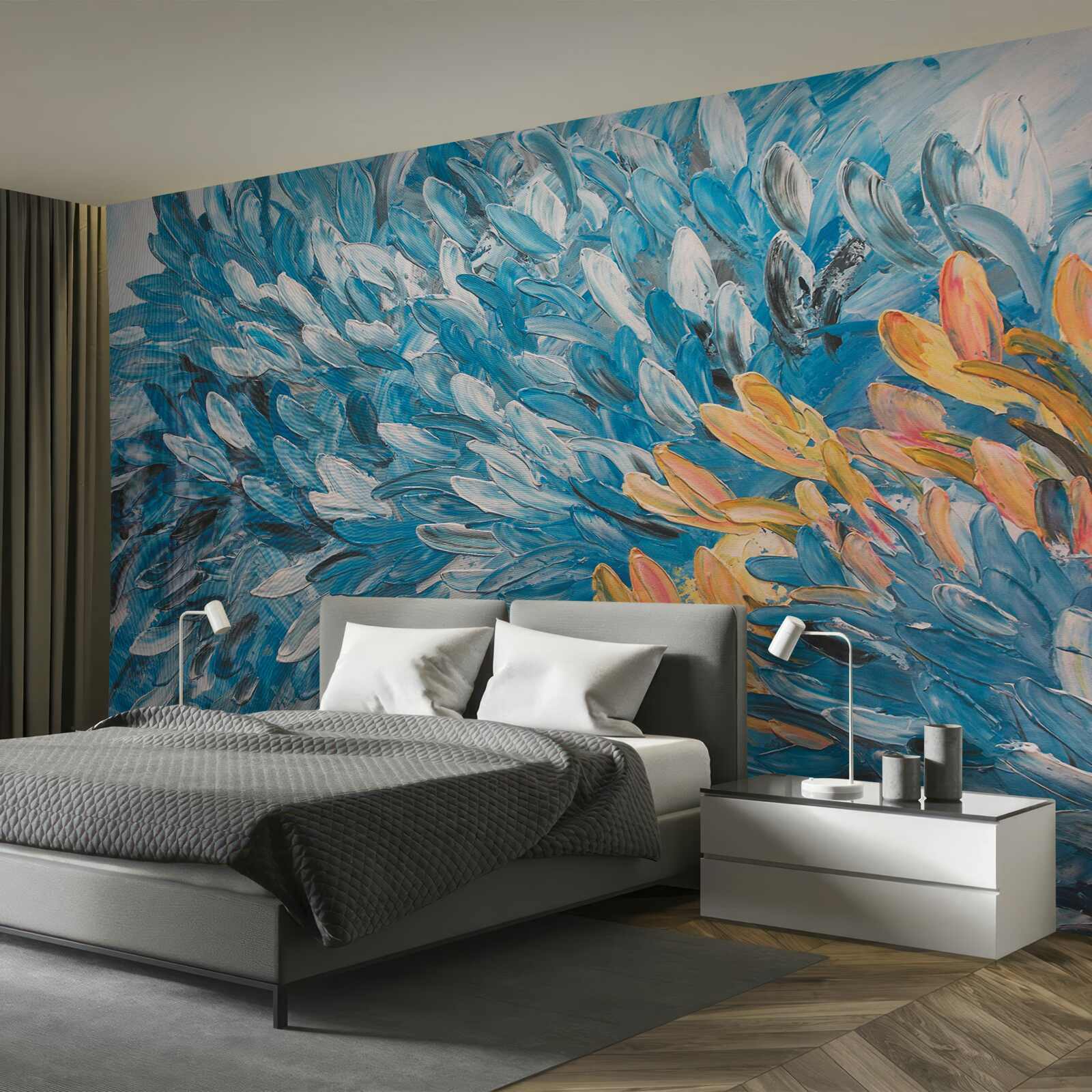 Fototapet imagine albastru-portocaliu