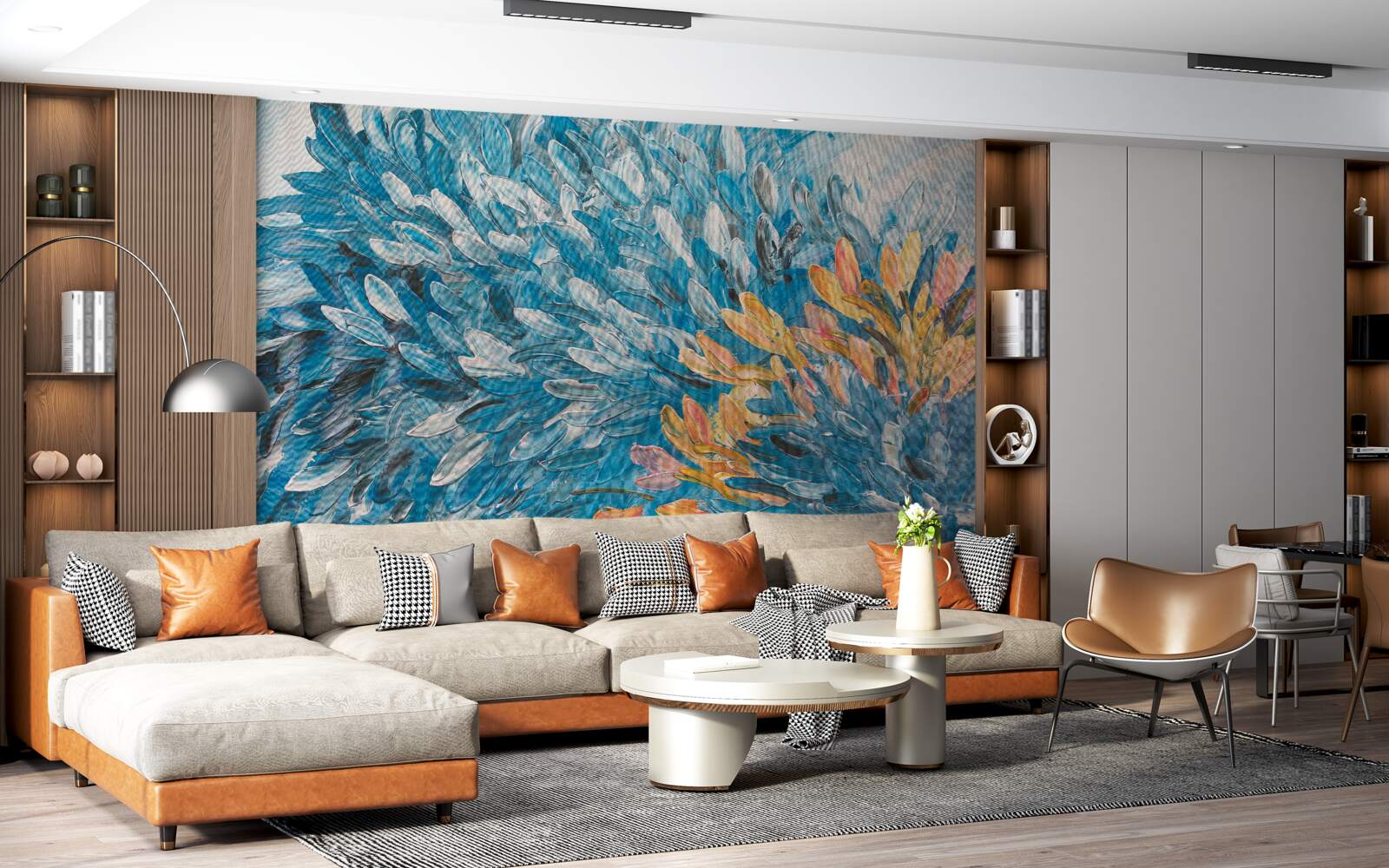 Fototapet imagine albastru-portocaliu