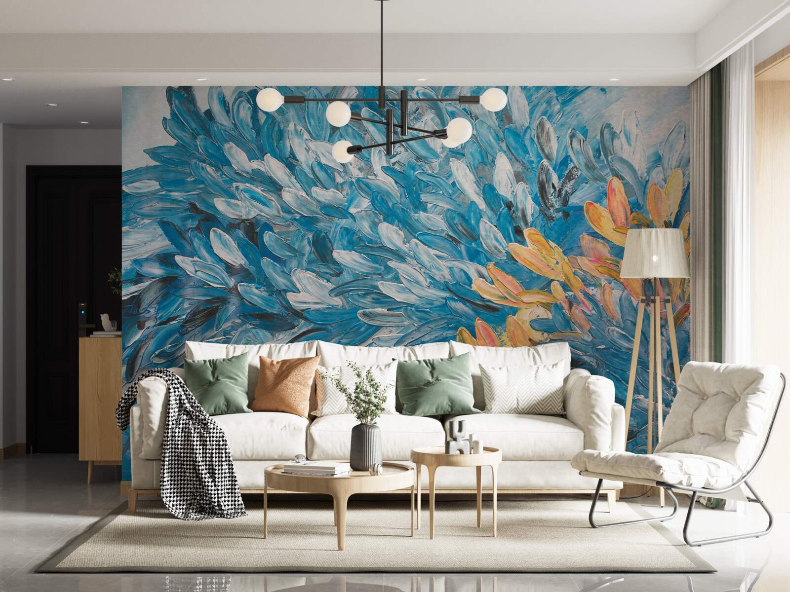 Fototapet imagine albastru-portocaliu