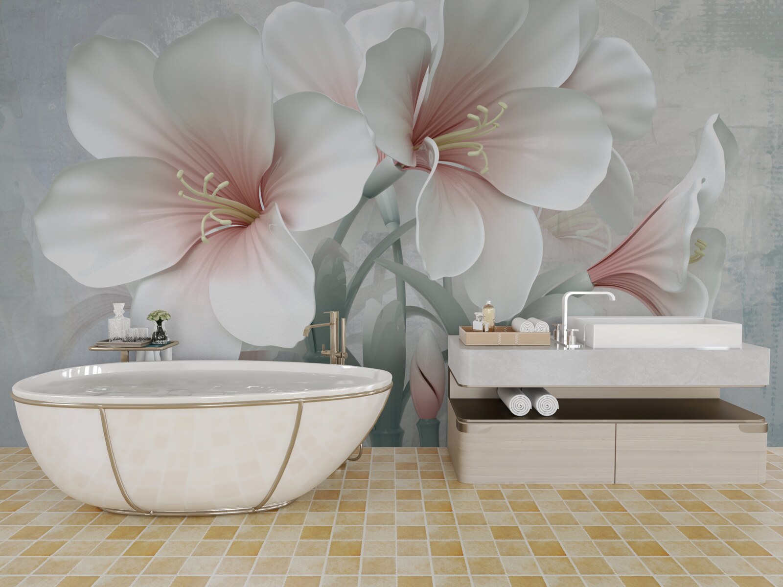 Fototapet compoziție parfumată de crini delicați