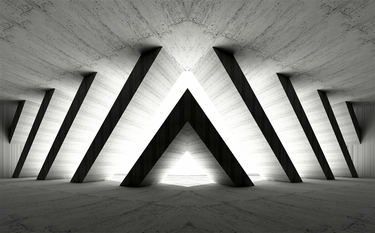 Fototapet coridor în nuanțe abstracte de gri