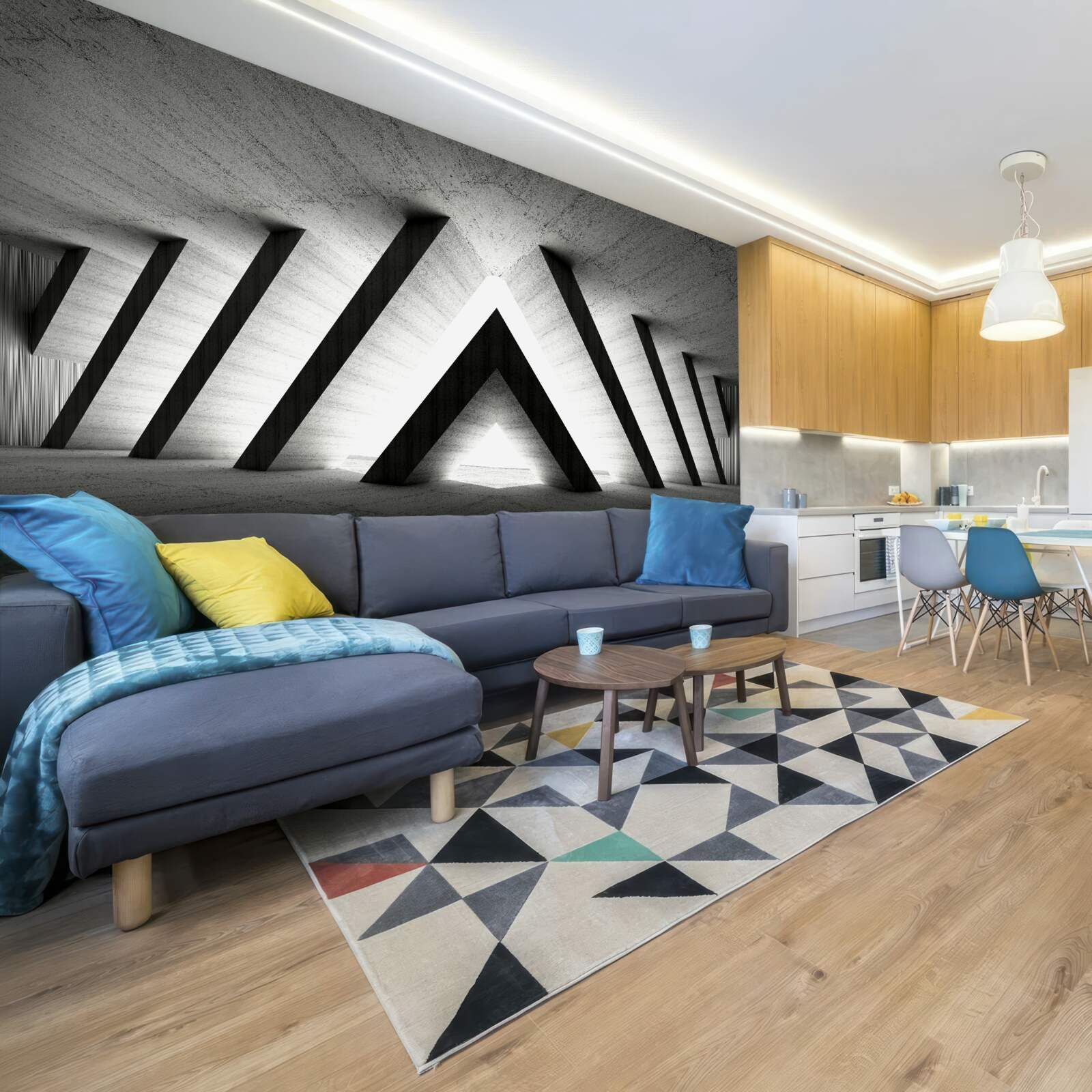 Fototapet coridor în nuanțe abstracte de gri