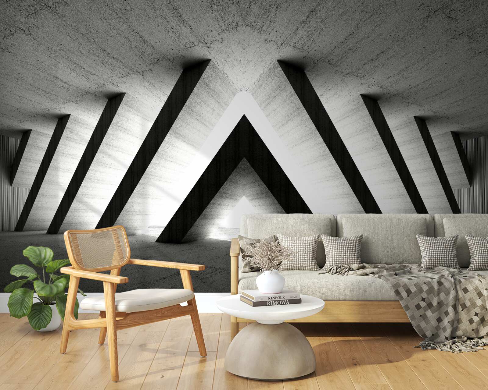 Fototapet coridor în nuanțe abstracte de gri