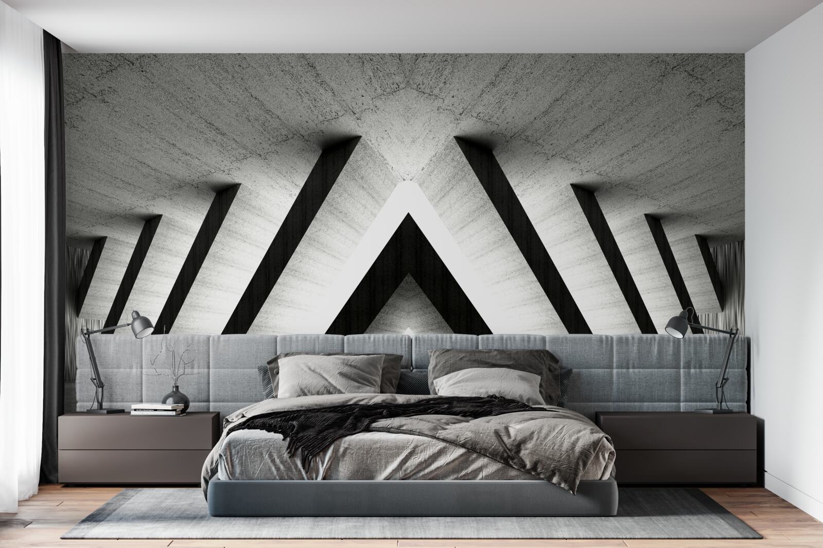 Fototapet coridor în nuanțe abstracte de gri