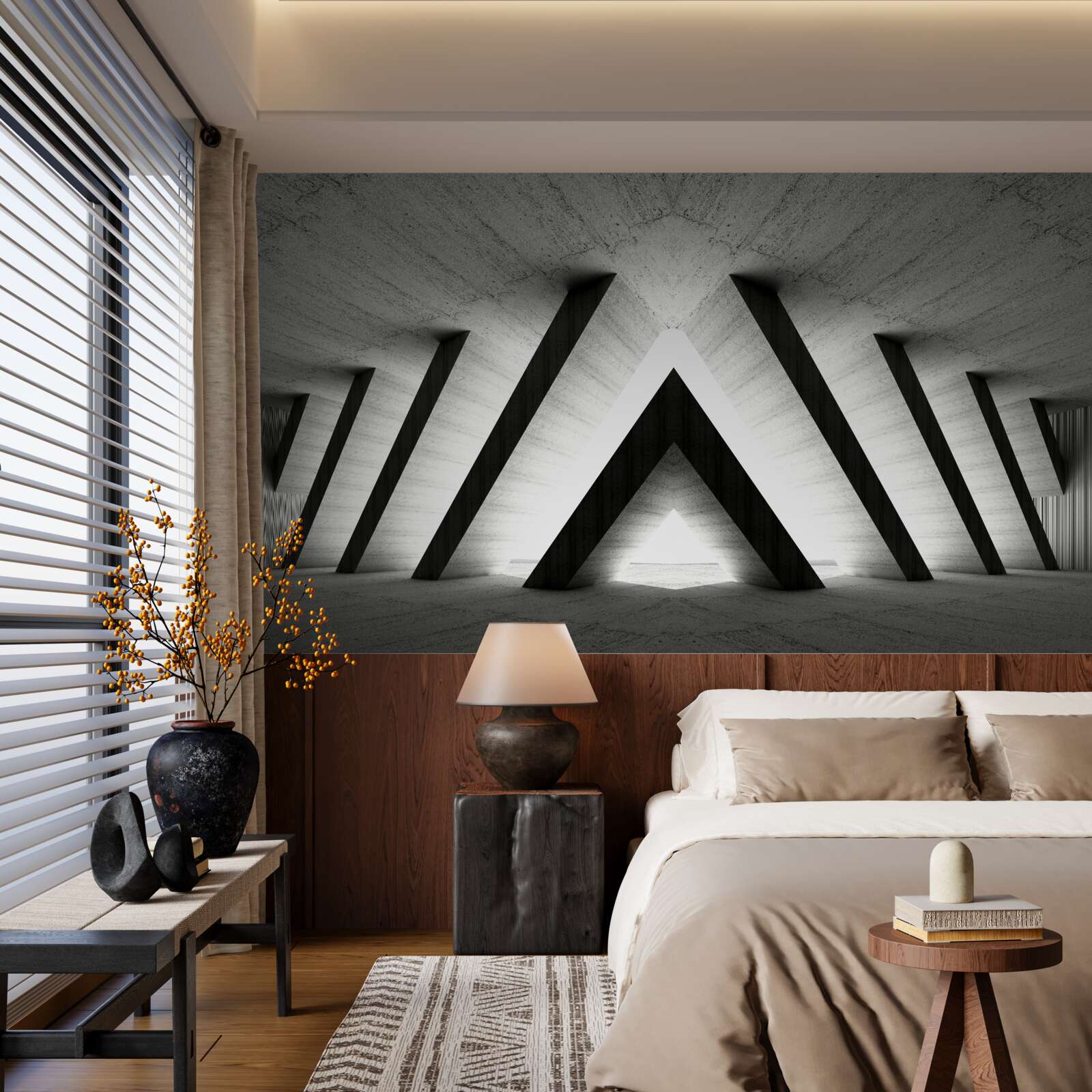 Fototapet coridor în nuanțe abstracte de gri