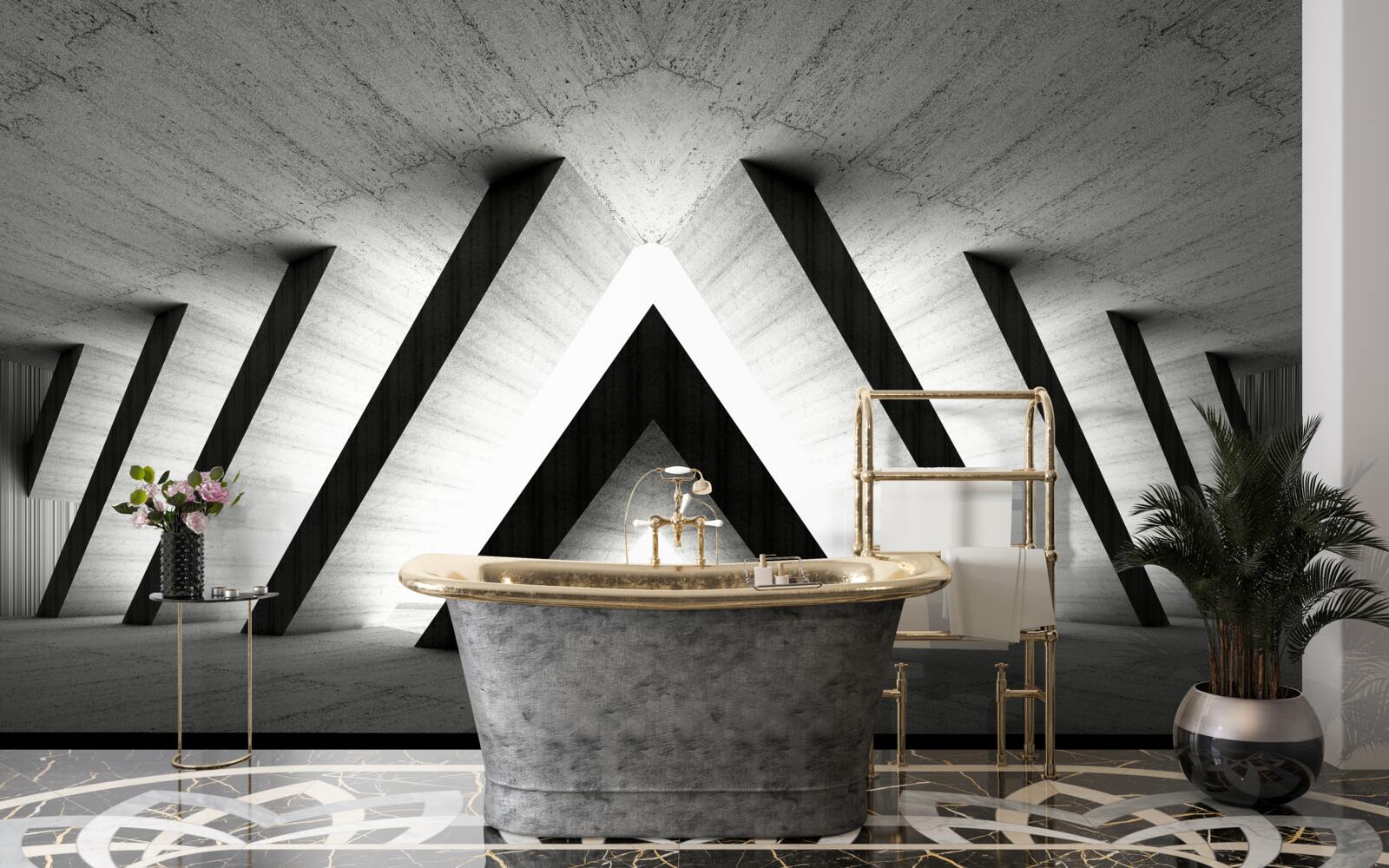 Fototapet coridor în nuanțe abstracte de gri