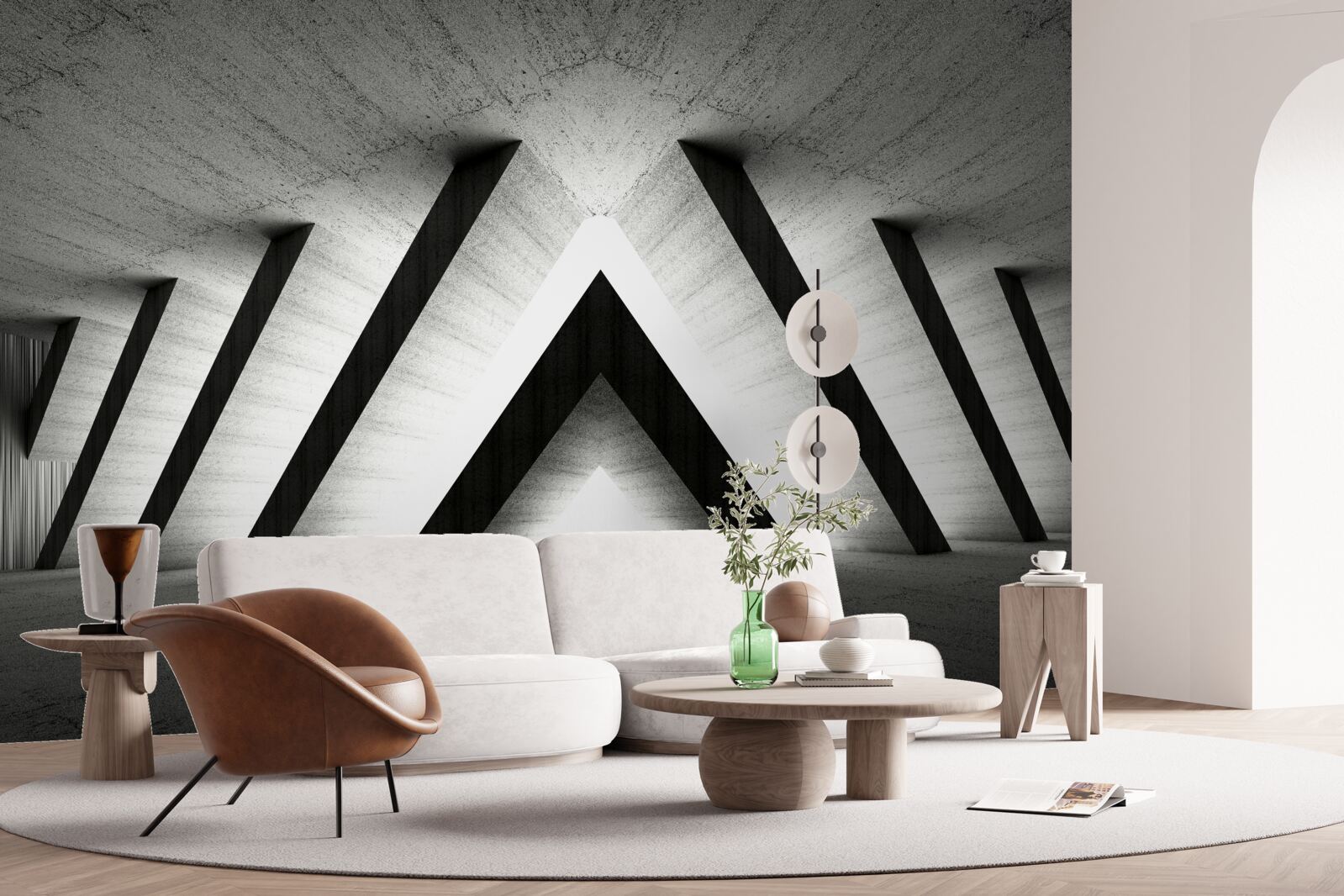 Fototapet coridor în nuanțe abstracte de gri