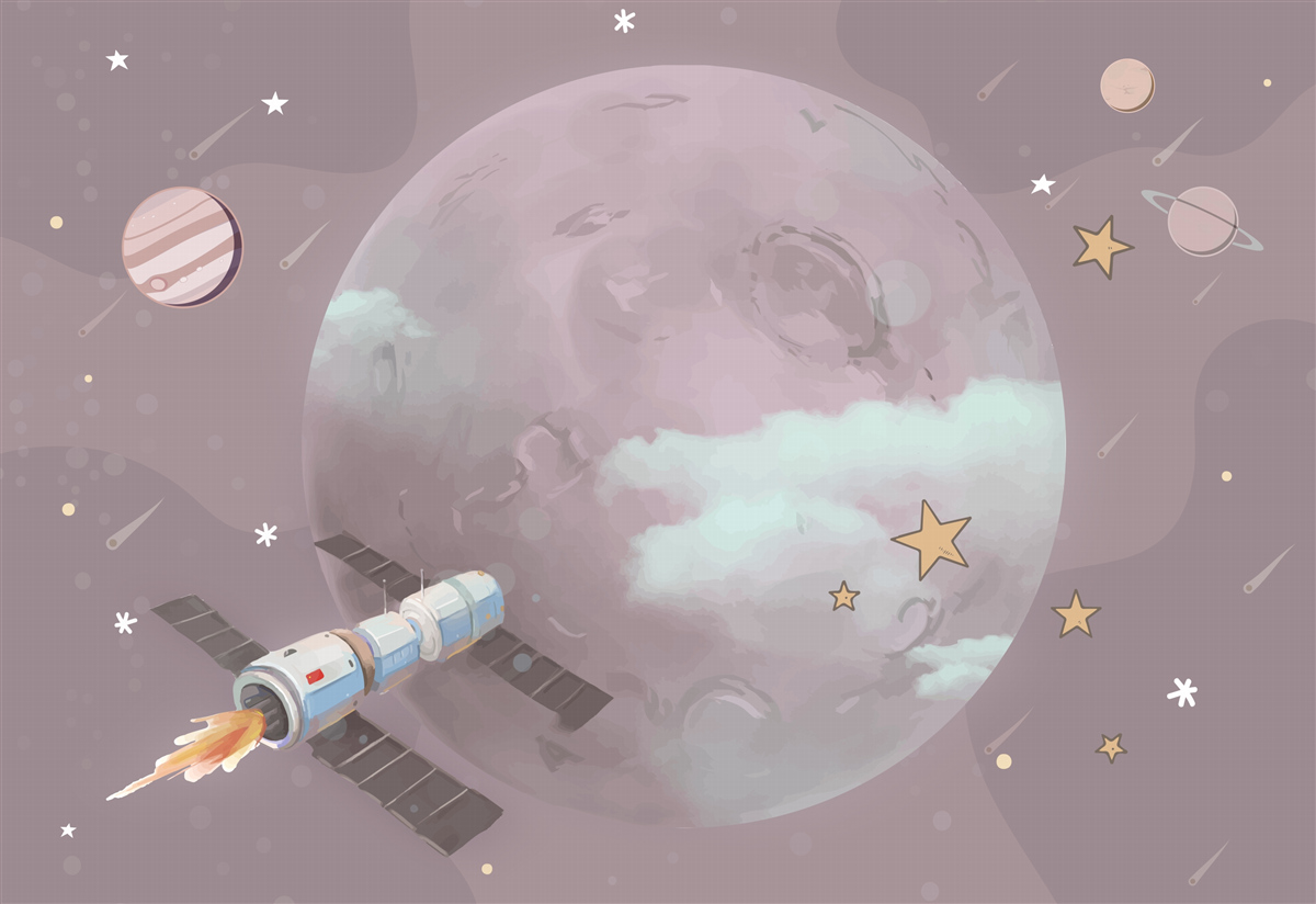 Fototapet satelit pe orbită