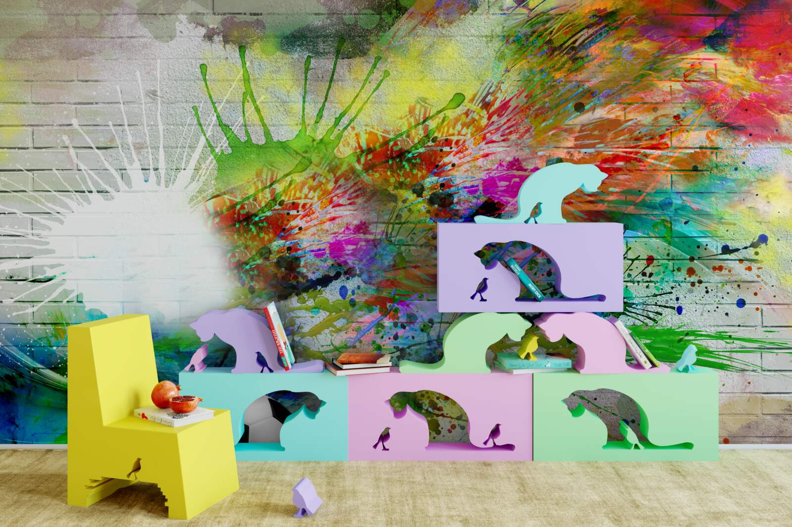 Fototapet fotbal împotriva unui perete luminos