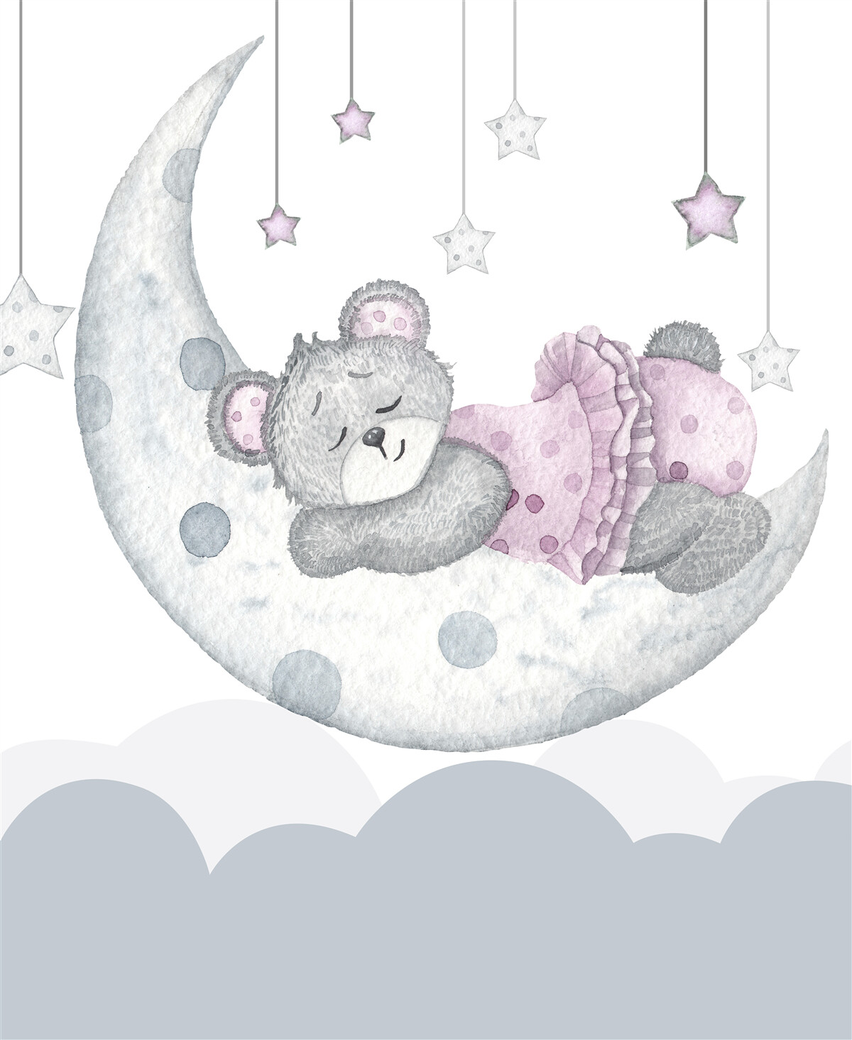 Fototapet ursul doarme pe lună