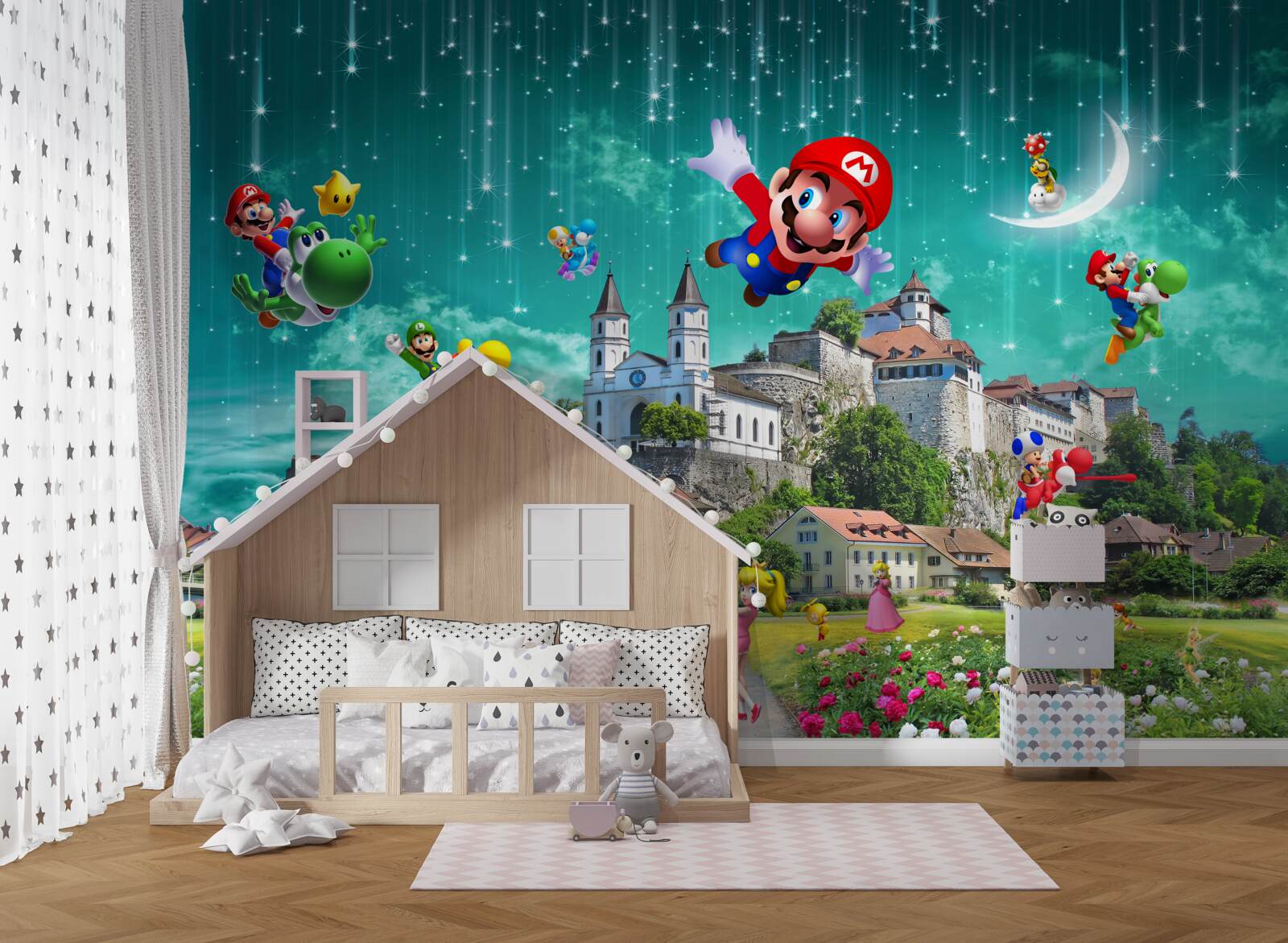 Fototapet personaje mario în metropolis