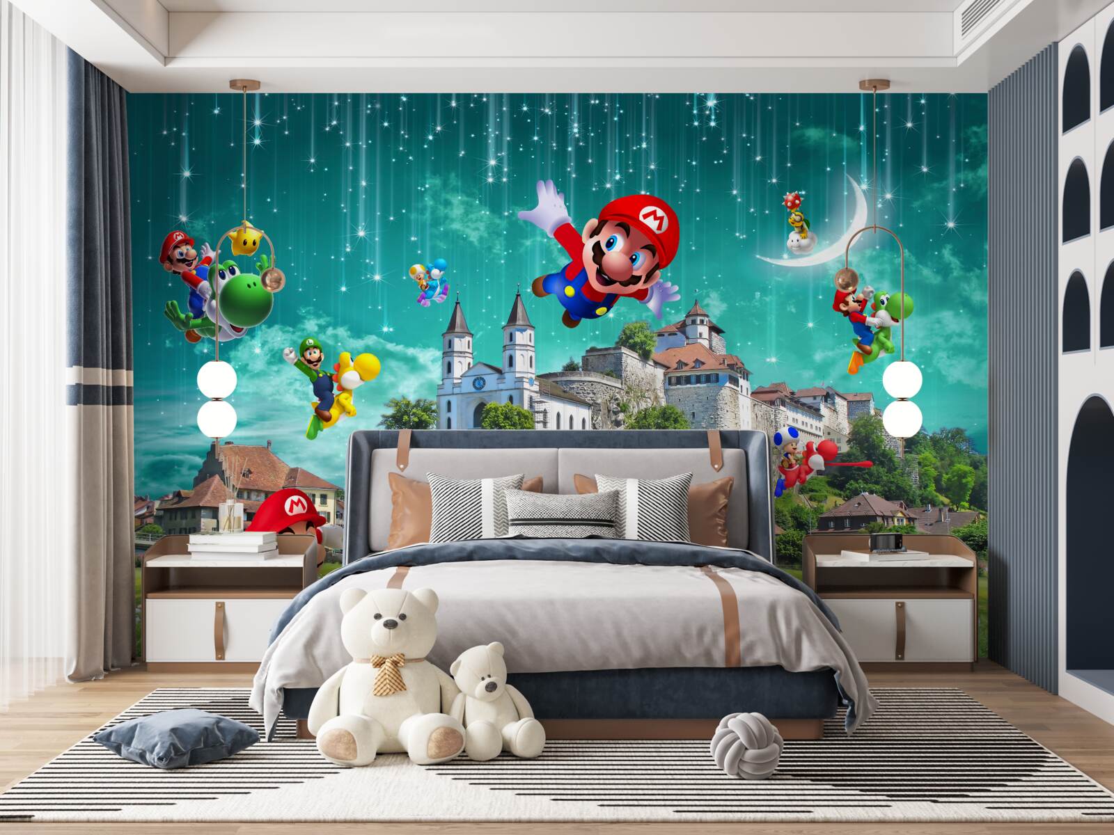 Fototapet personaje mario în metropolis