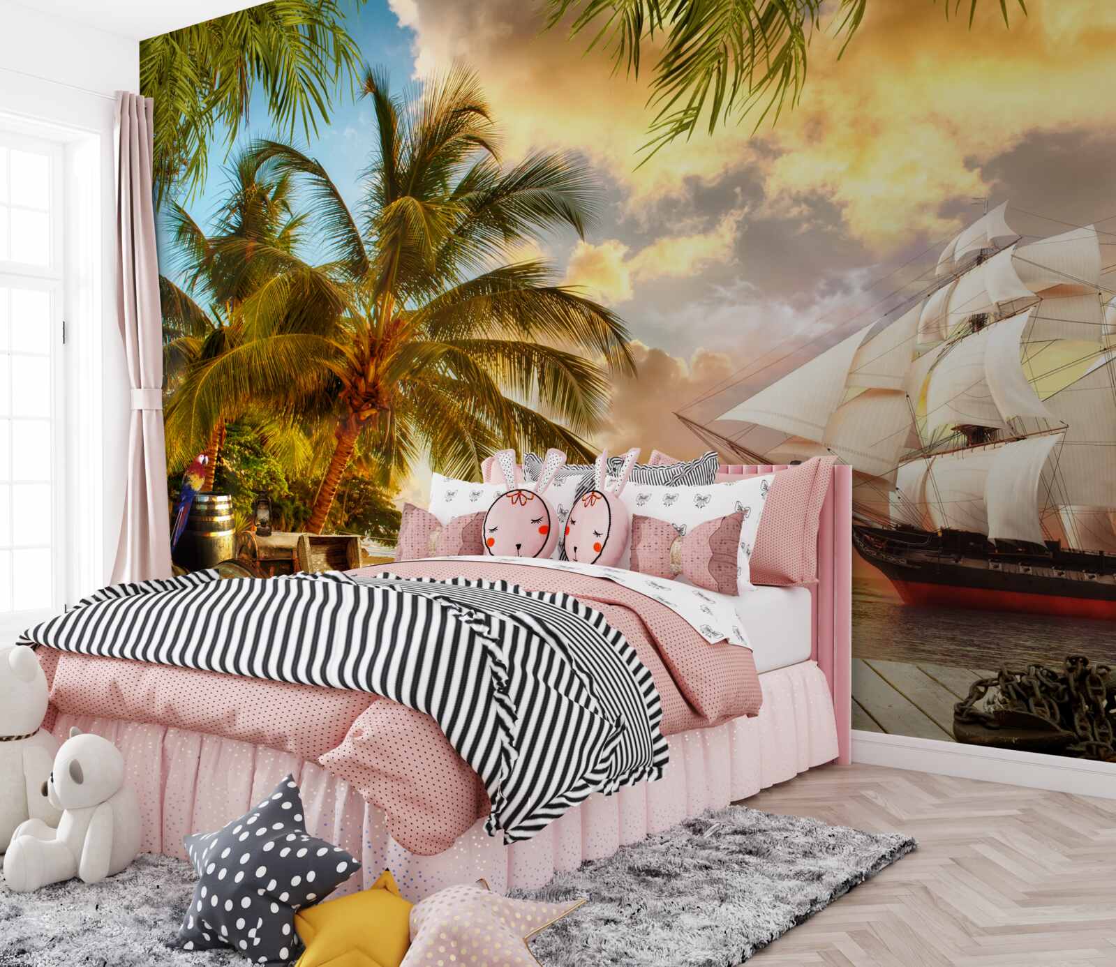 Fototapet nava se apropie de coastă