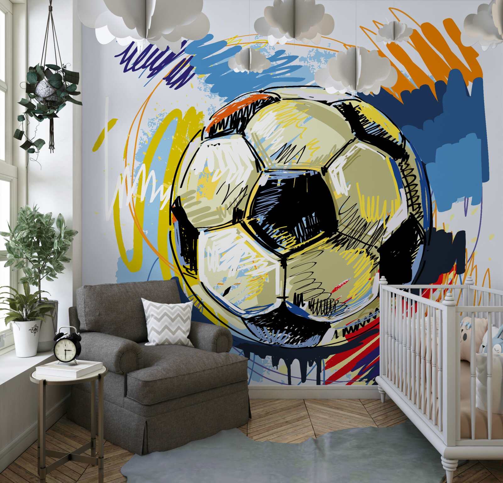 Fototapet fotbalul reprezentat în imagine