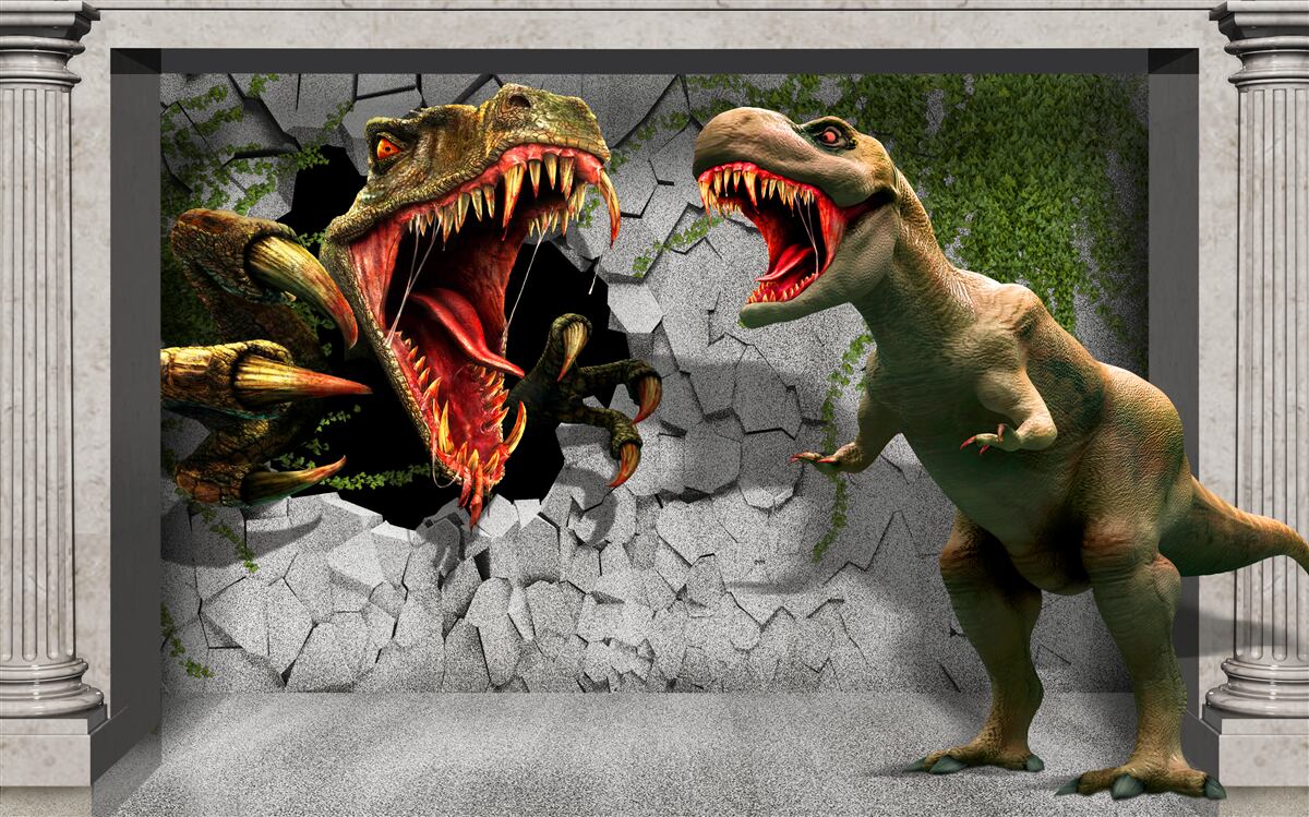 Fototapet dinozaurii își exprimă furia