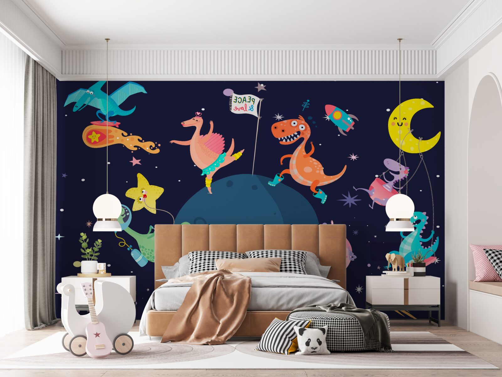 Fototapet dinozauri spațiali