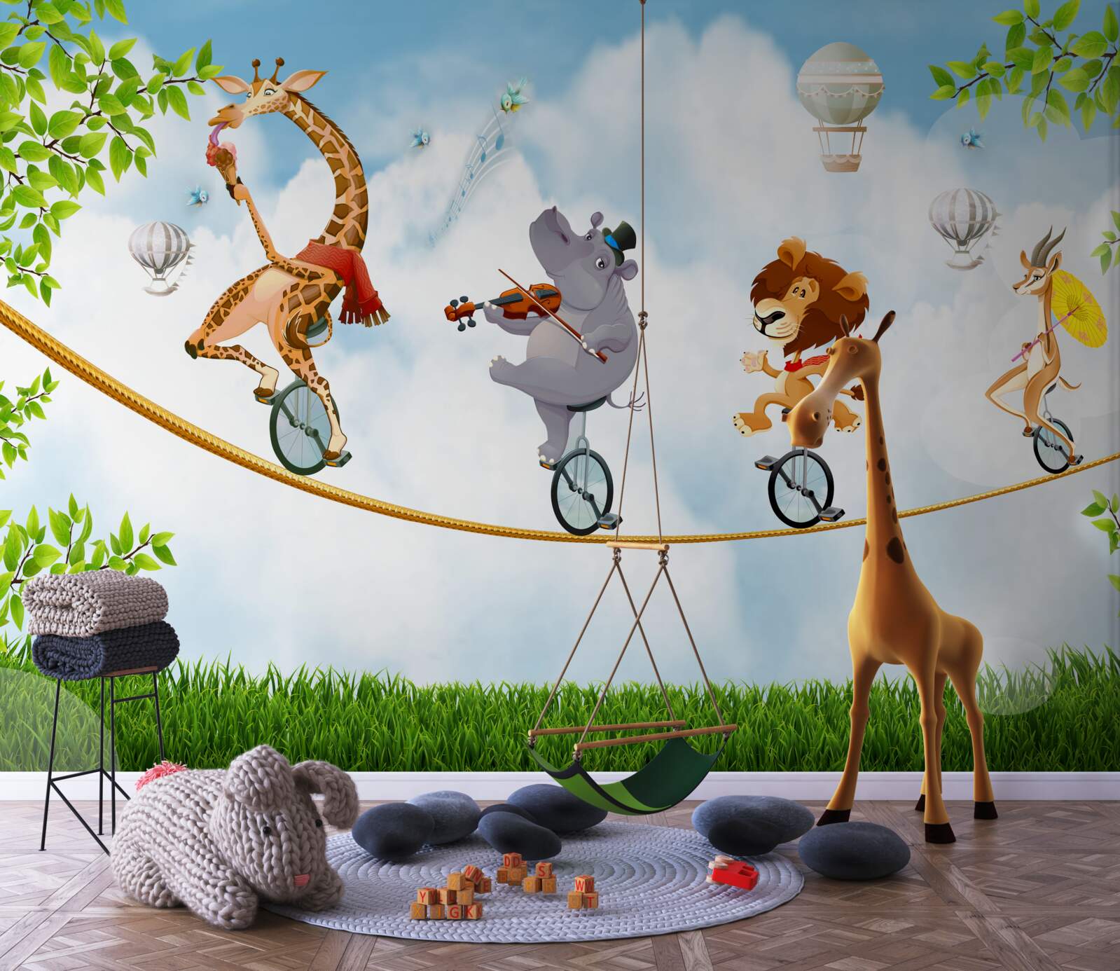 Fototapet bestii pe biciclete tiroliene și single