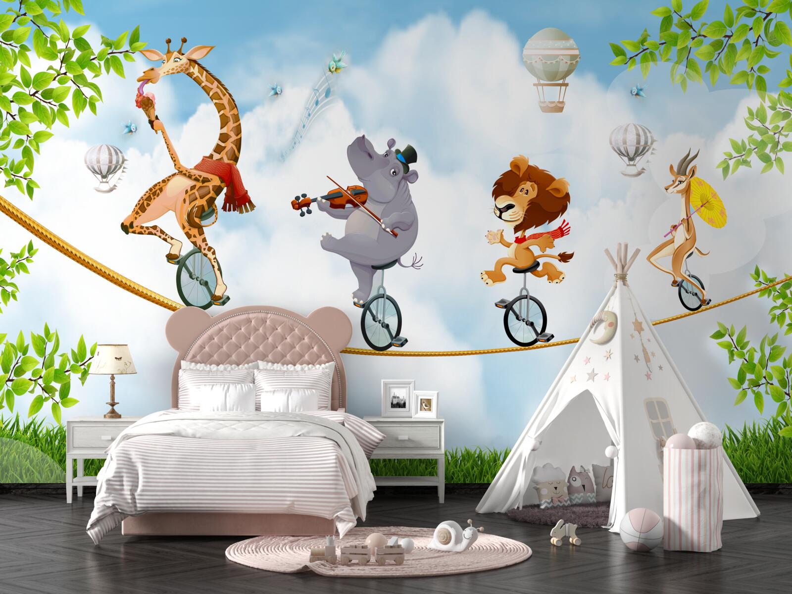 Fototapet bestii pe biciclete tiroliene și single