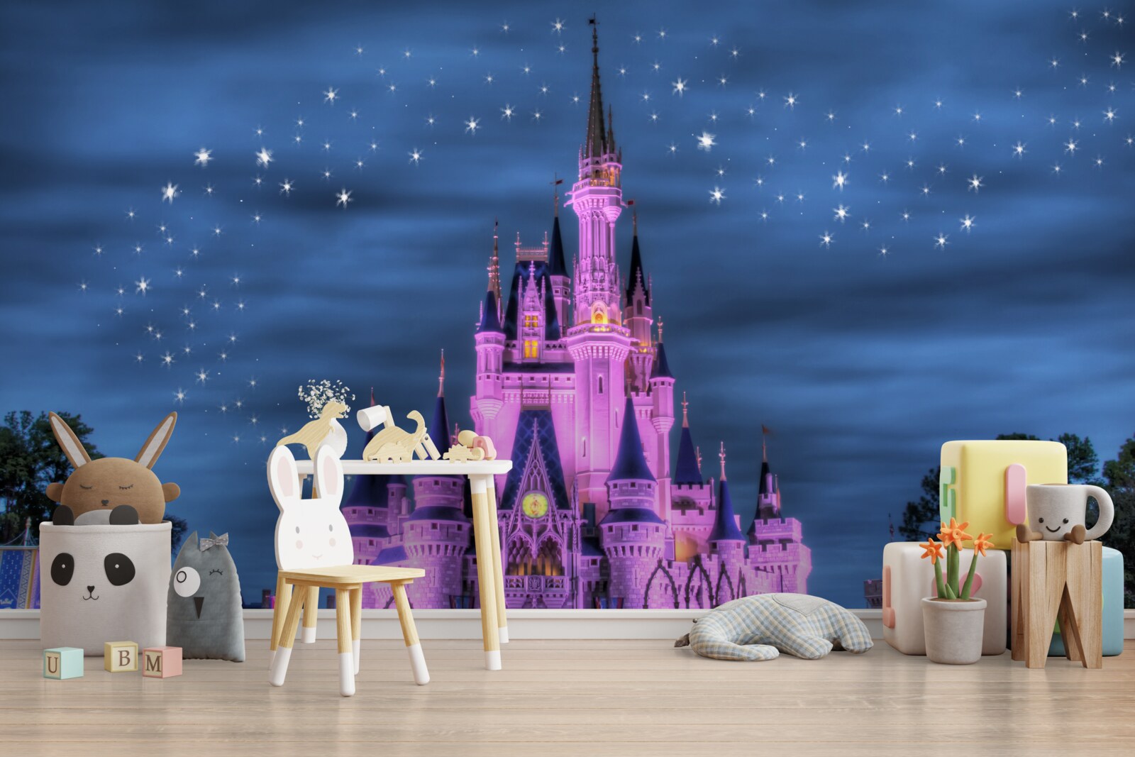 Fototapet iluminarea de seară a castelului