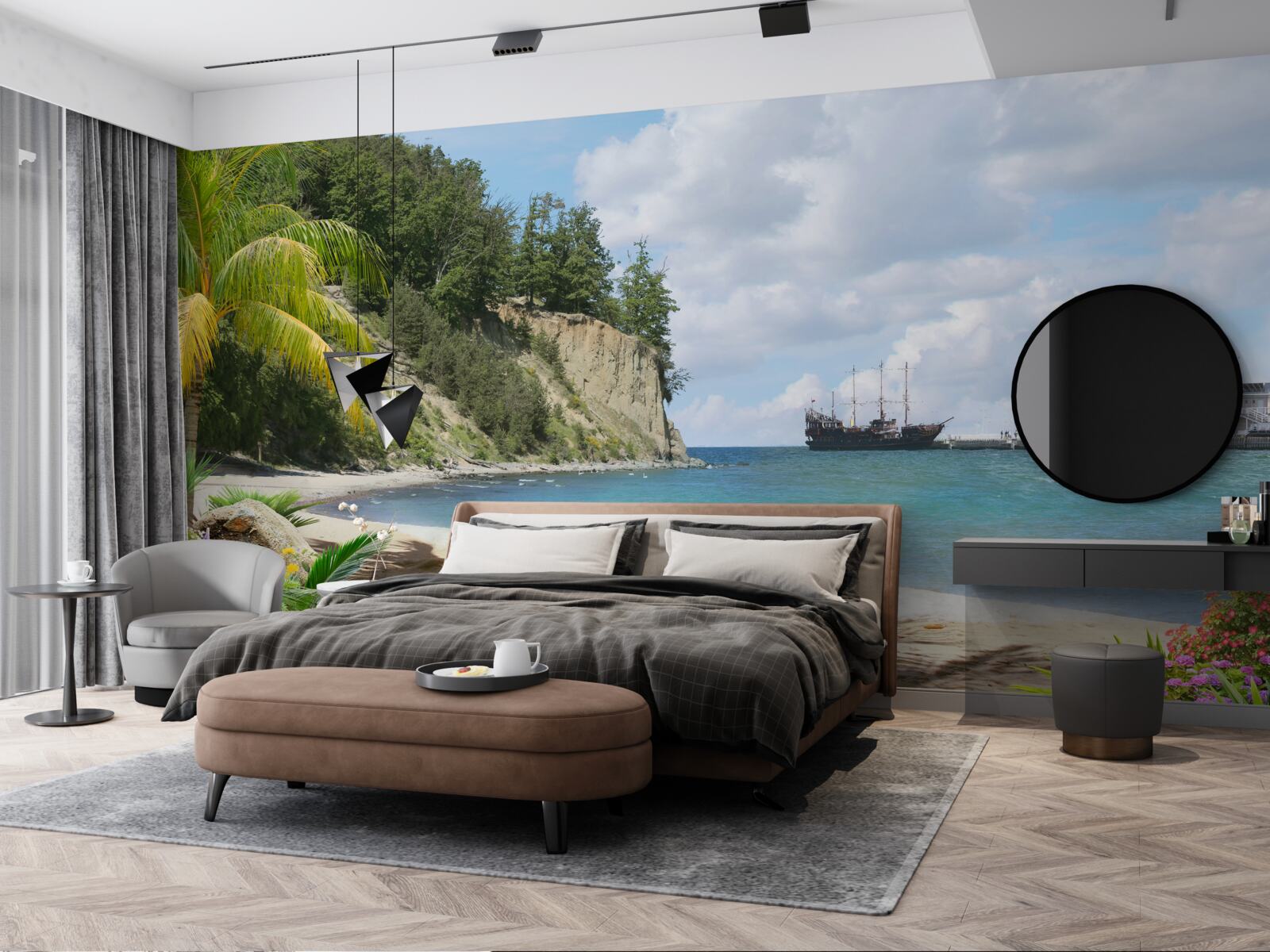 Fototapet port cu nave